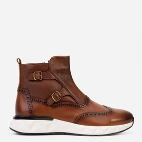 Distinctive flair Fresh flexibility The Stealth Wingtip Buckle Tan Leather Men Boot