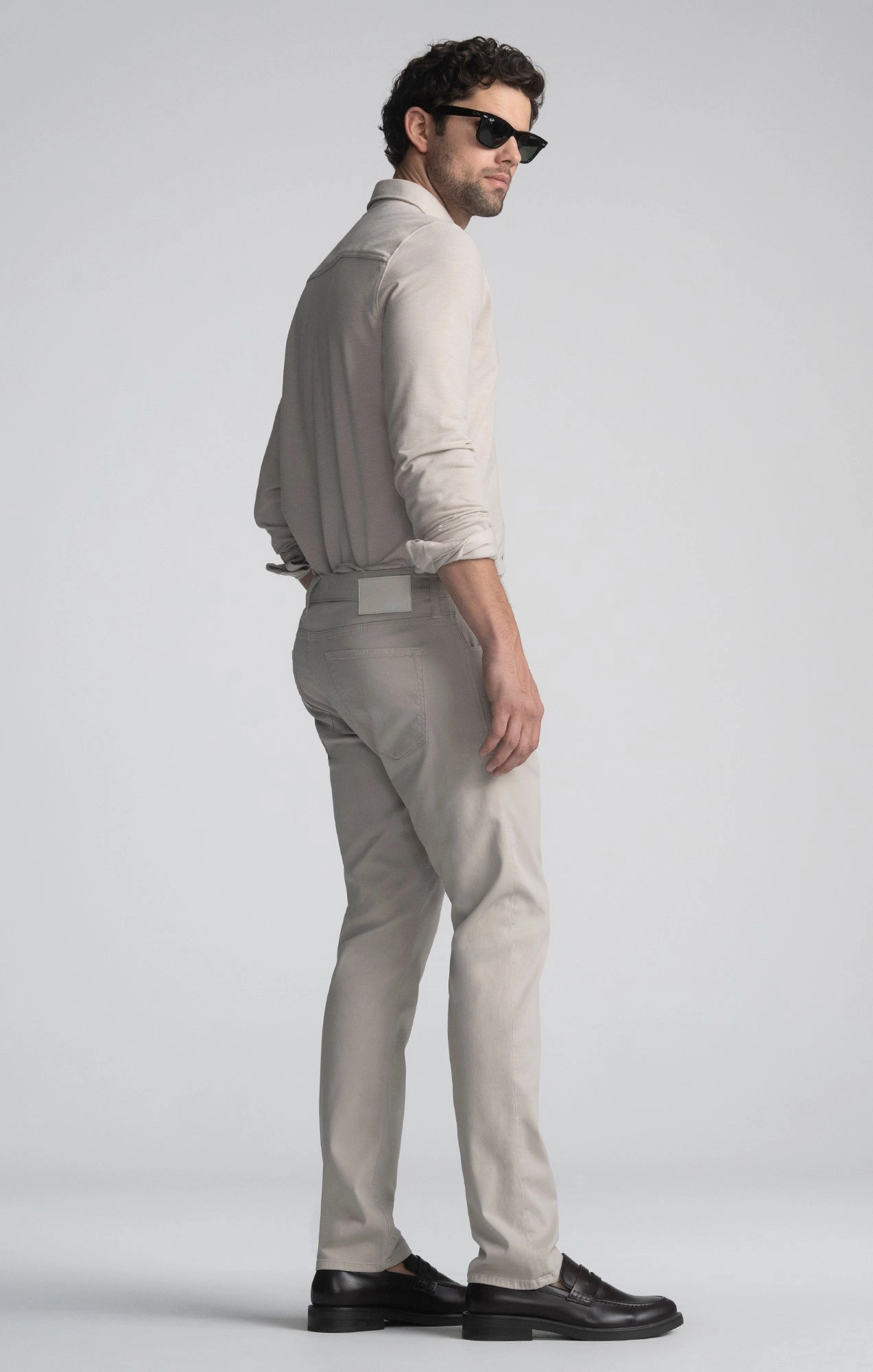 Active Wear Flexible Knee Panels JAKE SLIM LEG IN PEBBLE CITY