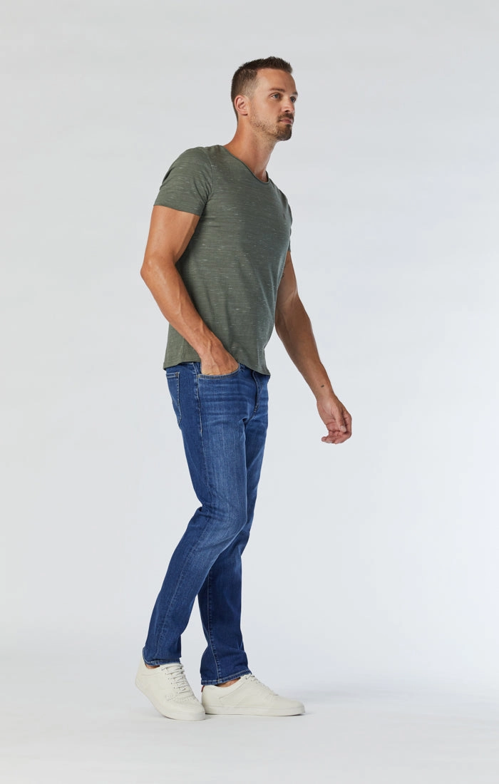JAKE SLIM LEG JEANS IN INDIGO BRUSHED WILLIAMSBURG Breathable Feel Go To Look