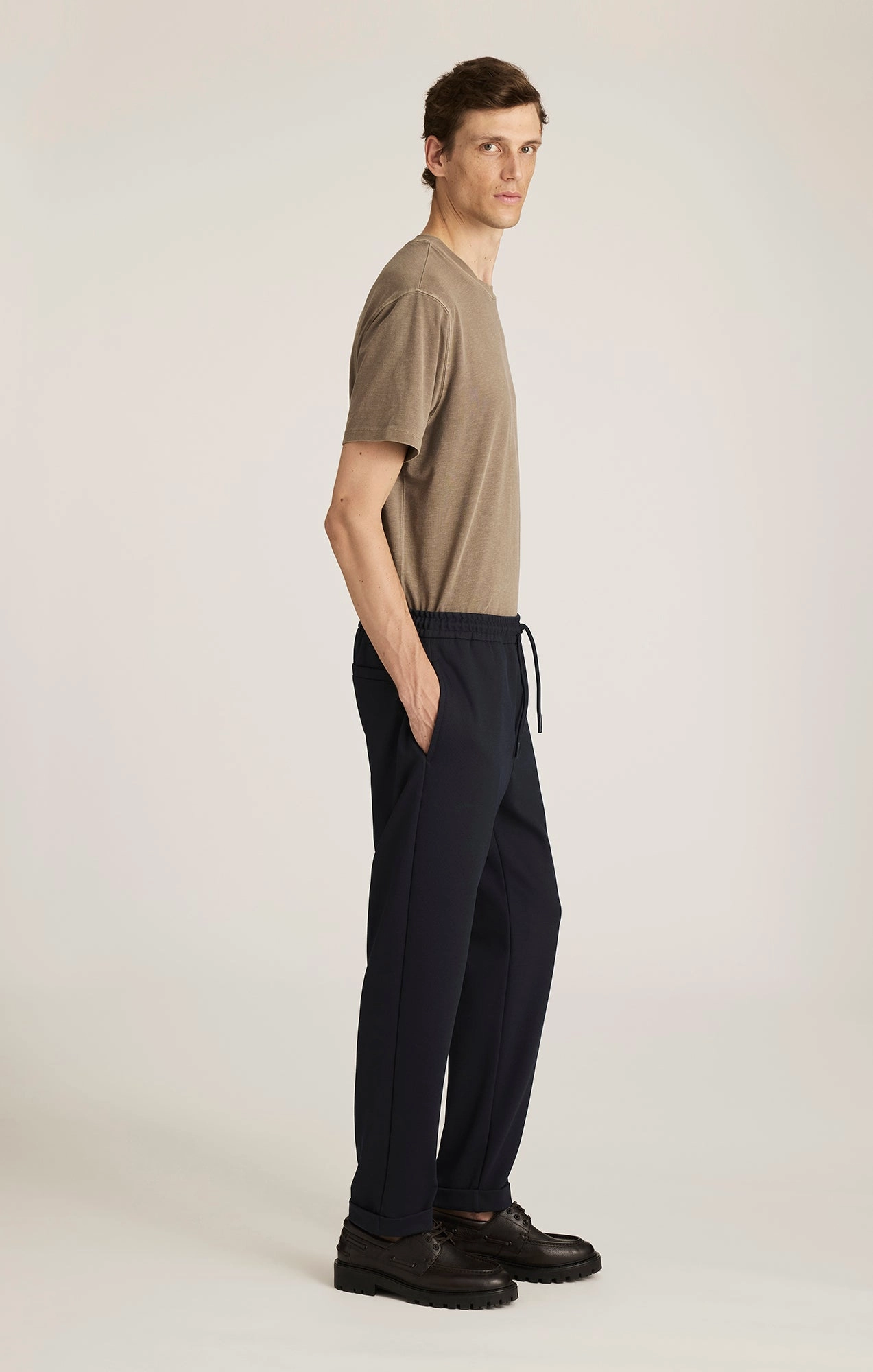 HiddenPockets JERSEY PANTS IN BARITONE BLUE