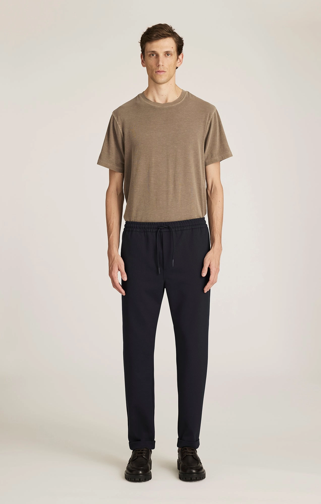 Weekend Style Form Fitting JERSEY PANTS IN BARITONE BLUE