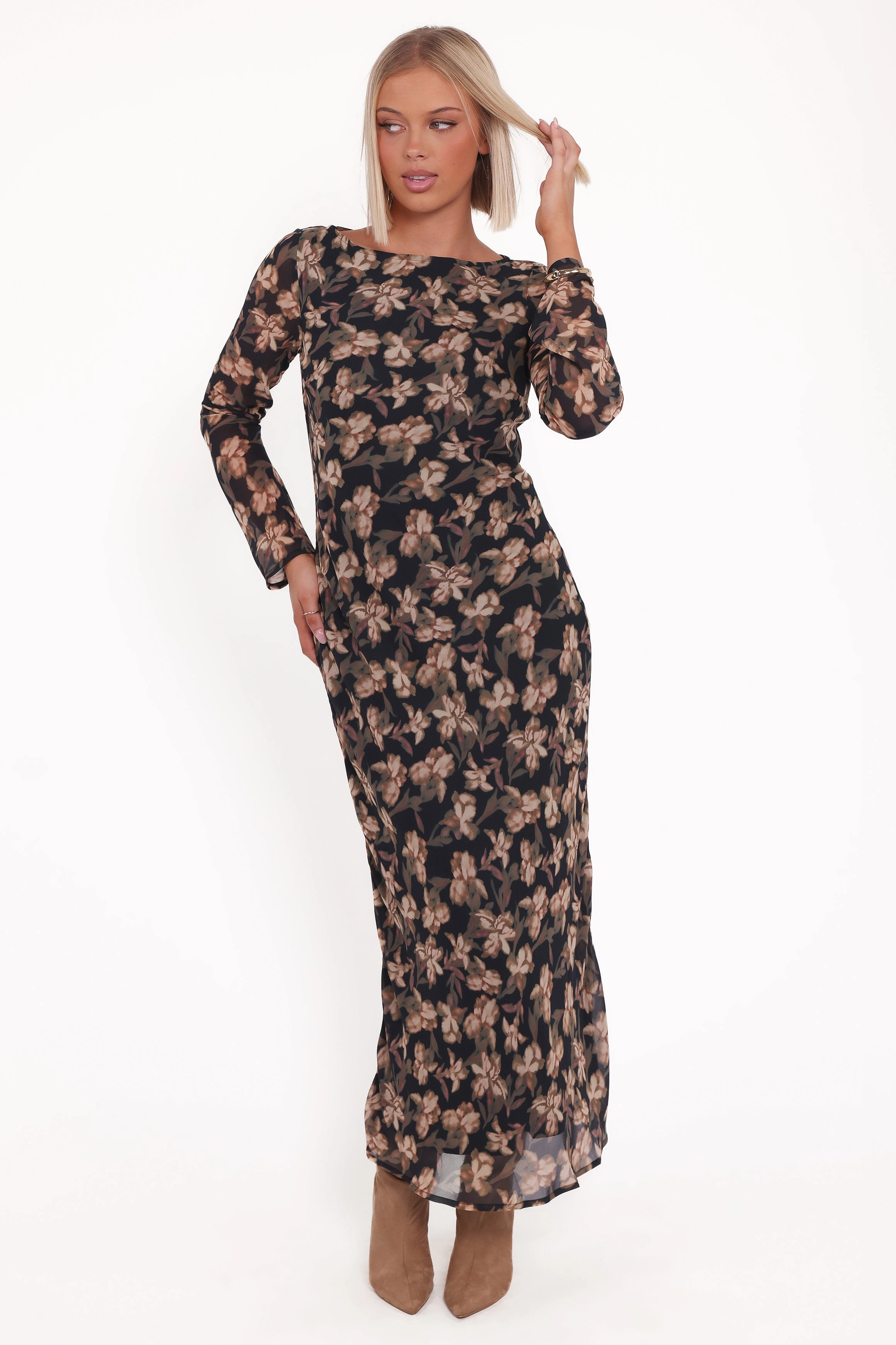 Joran Midi Dress - Fired Bloom Silky-Feel