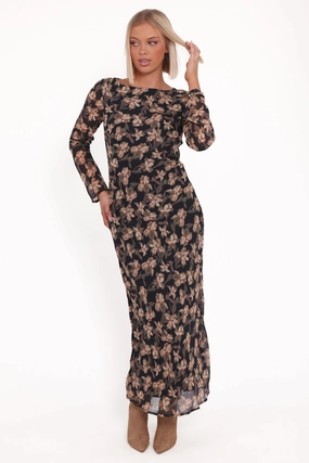 Joran Midi Dress - Fired Bloom Silky-Feel