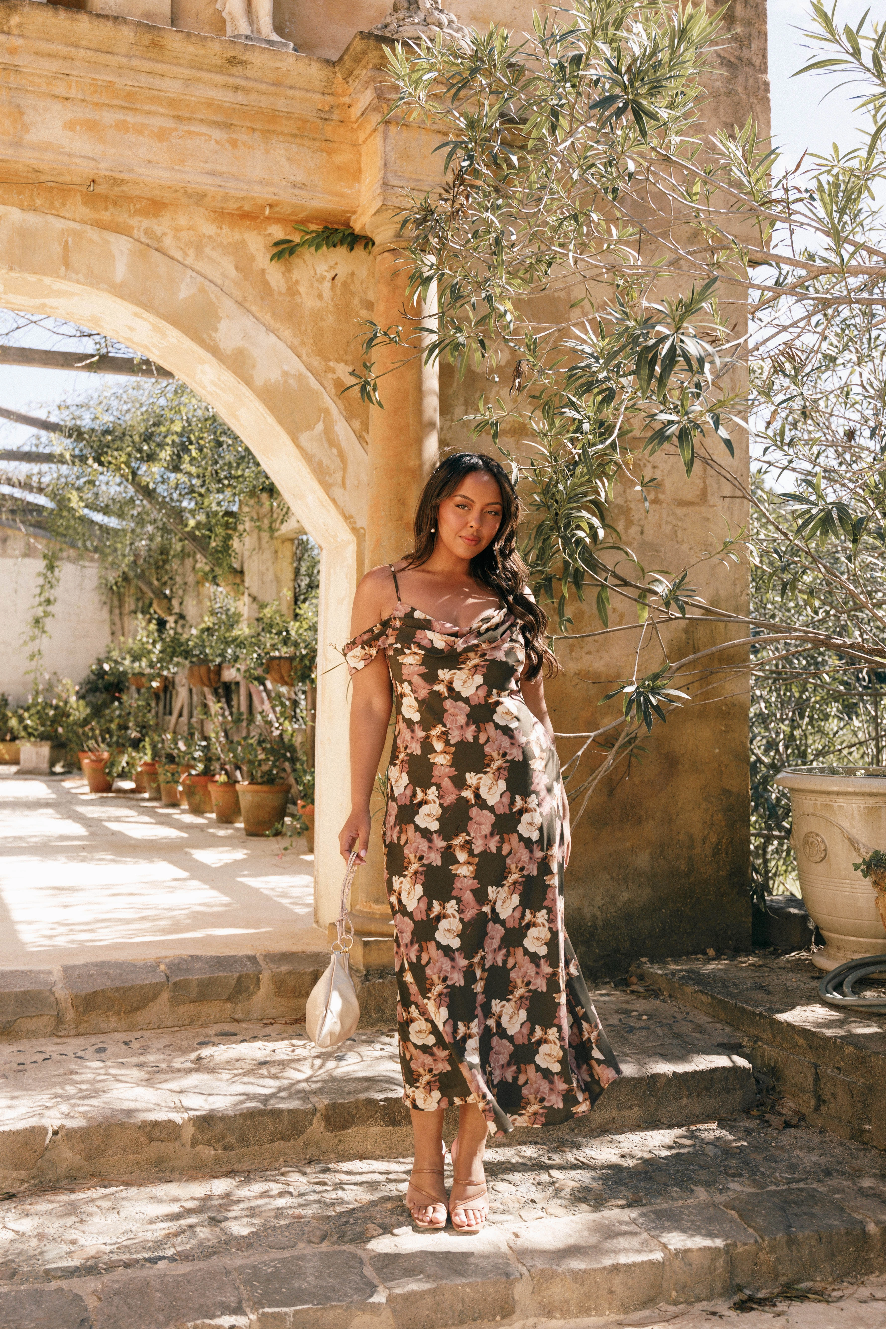 Kamryn Midi Dress - Olive Floral Cozy Energy