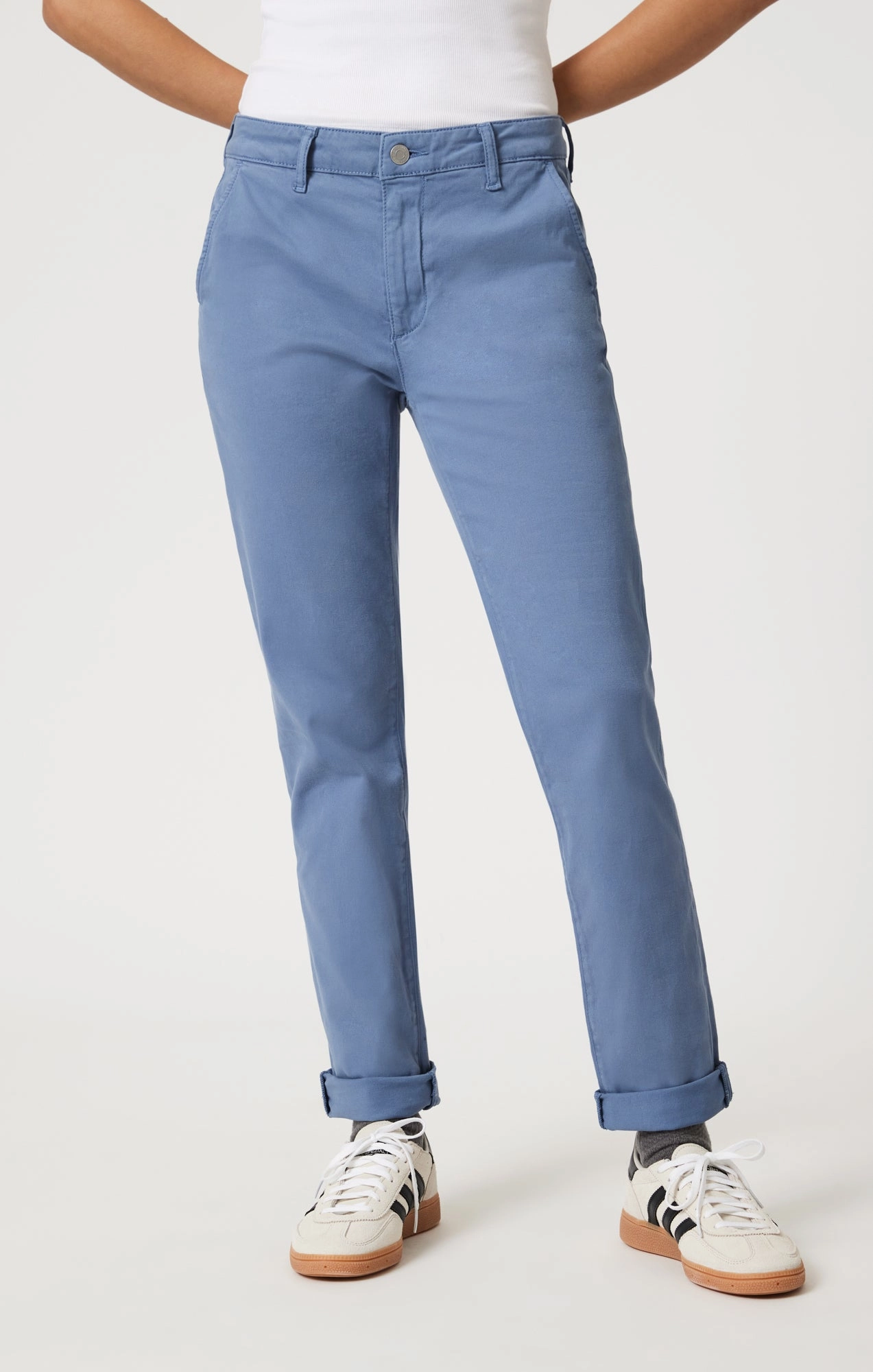KATHLEEN SLIM BOYFRIEND CHINO IN RIVIERA CASUAL TWILL Double Stitched TaglessLabel