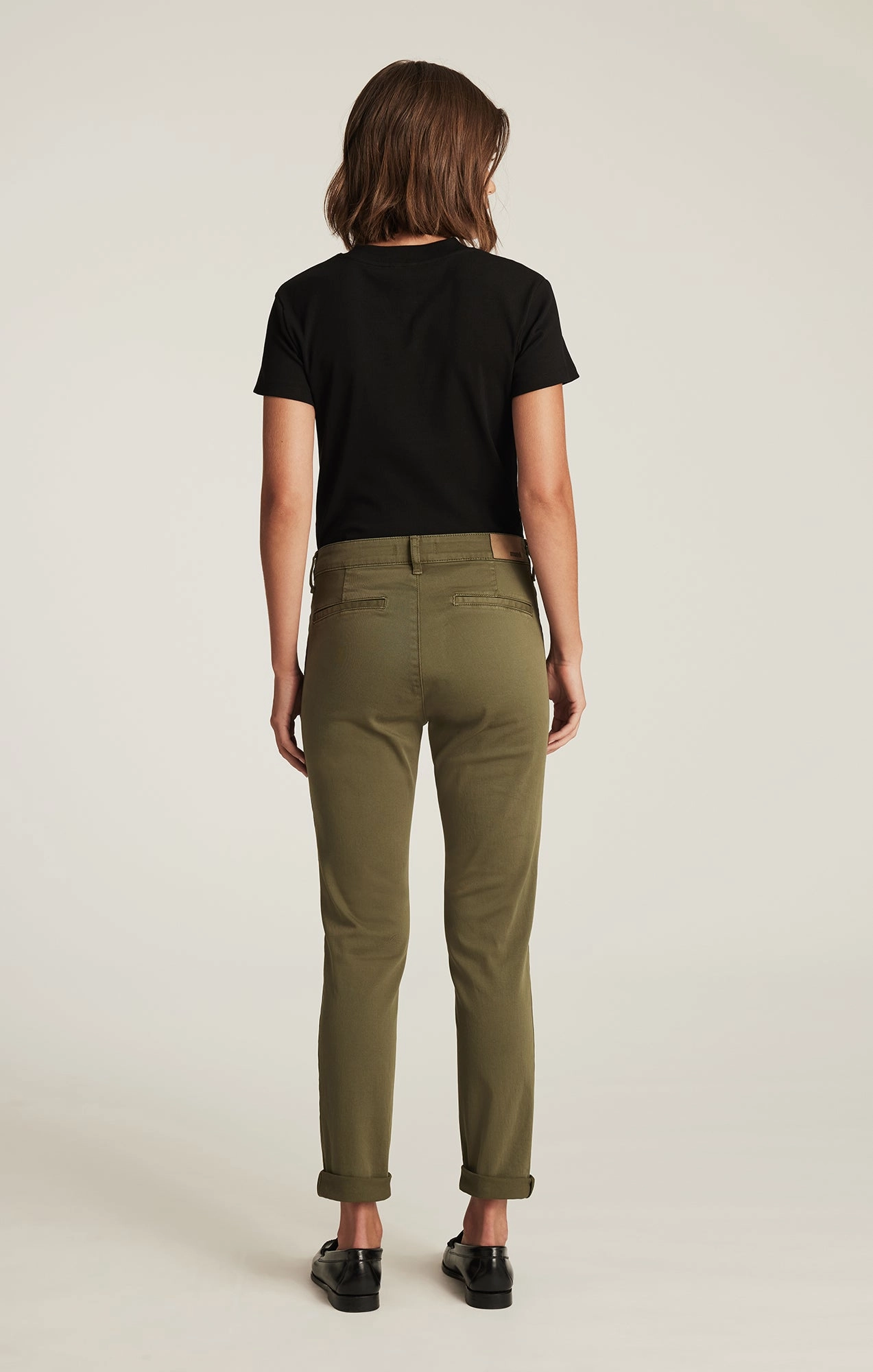 Chill Comfort Fit KATHLEEN SLIM BOYFRIEND IN DARK OLIVE CASUAL TWILL
