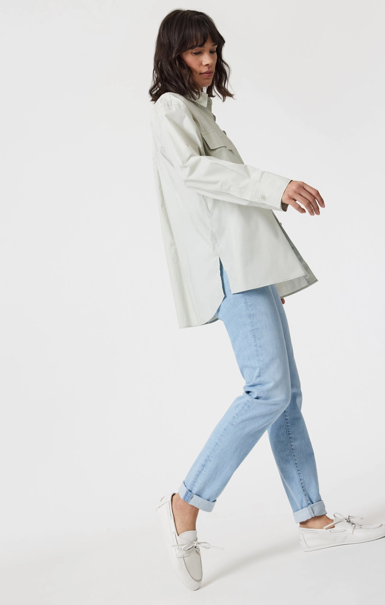 KATHLEEN SLIM BOYFRIEND IN LIGHT BLUE FLEX BLUE Breathable Denim Flexible Knee Panels