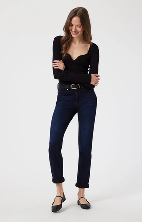 Versatile Relaxed Style KATHLEEN SLIM BOYFRIEND IN MIDNIGHT FEATHER BLUE