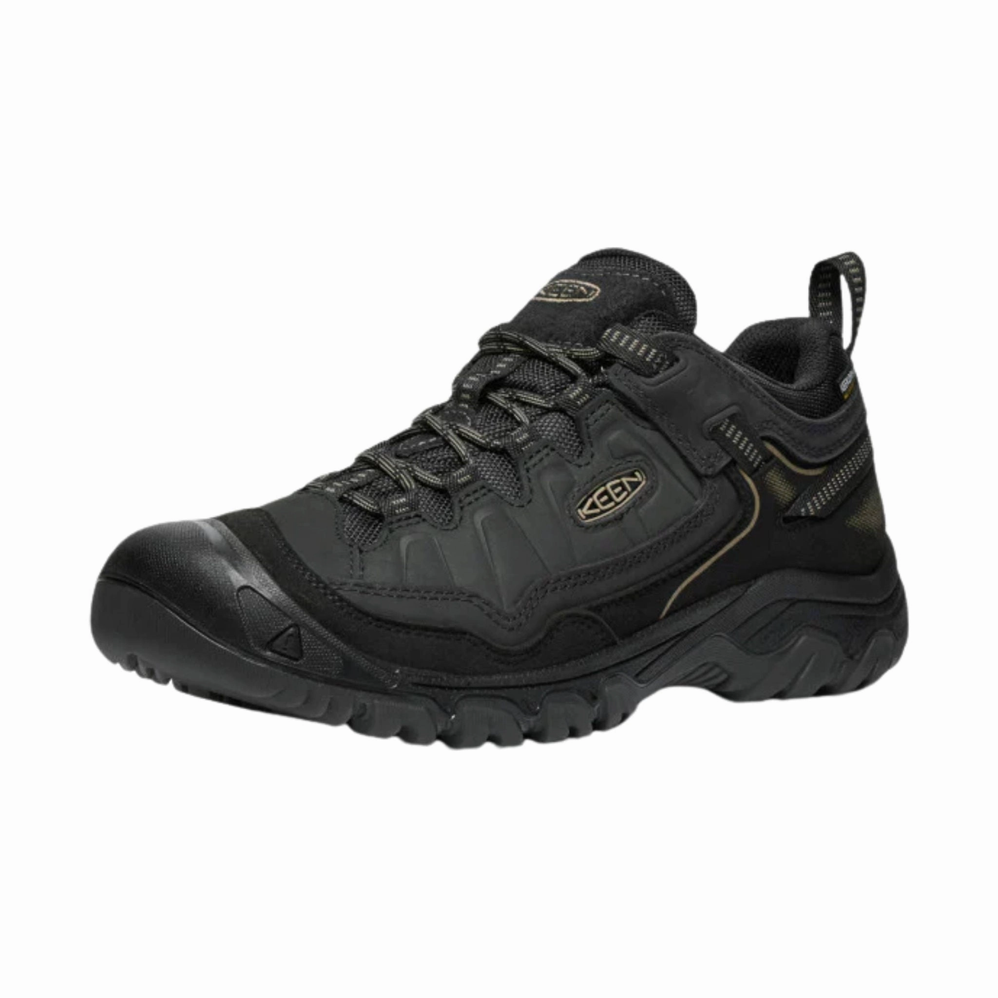 Multi Density Midsole Low Bounce KEEN Men's Targhee IV Waterproof Shoes - Triple Black