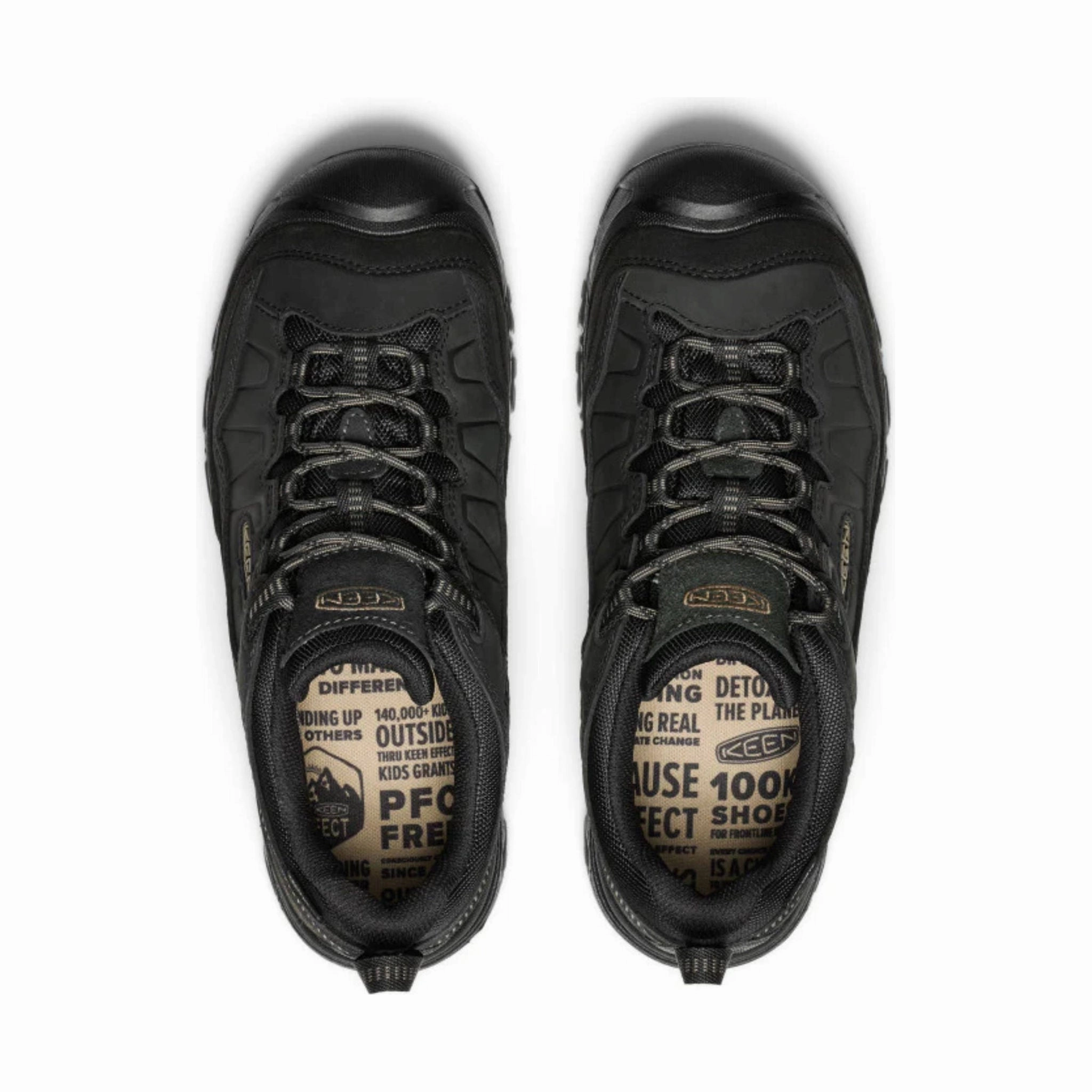 Heel Lockdown System Neutral Pace KEEN Men's Targhee IV Waterproof Shoes - Triple Black