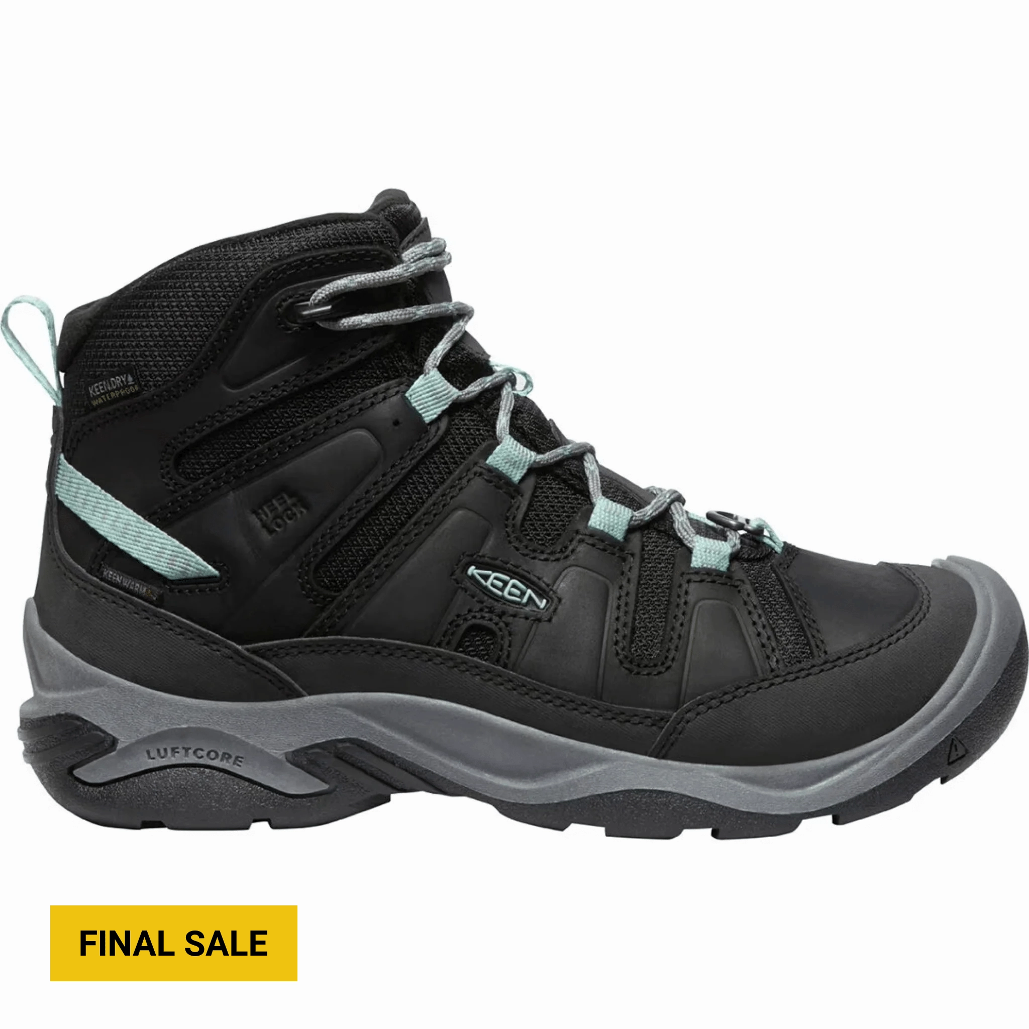 synthetic material KEEN Women's Circadia Mid Polar Winter Boots - Black/ Cloud Blue