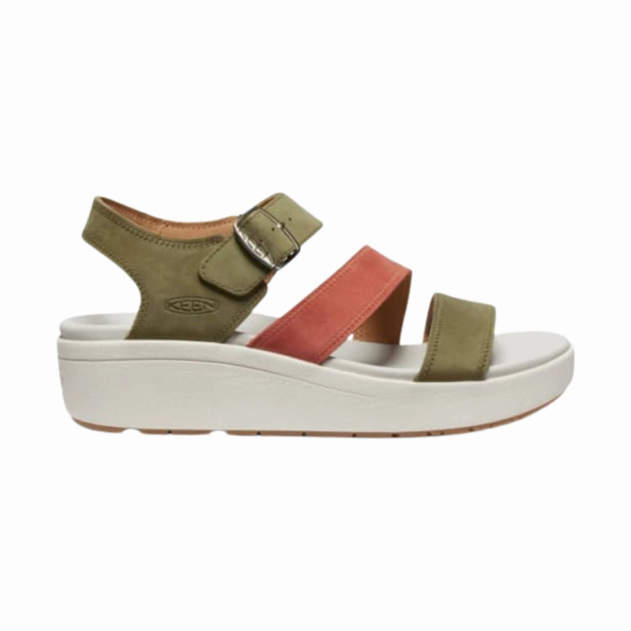 KEEN Women's Ellecity Sandal - Martini Olive/Baked Clay Reinforced Stress Points