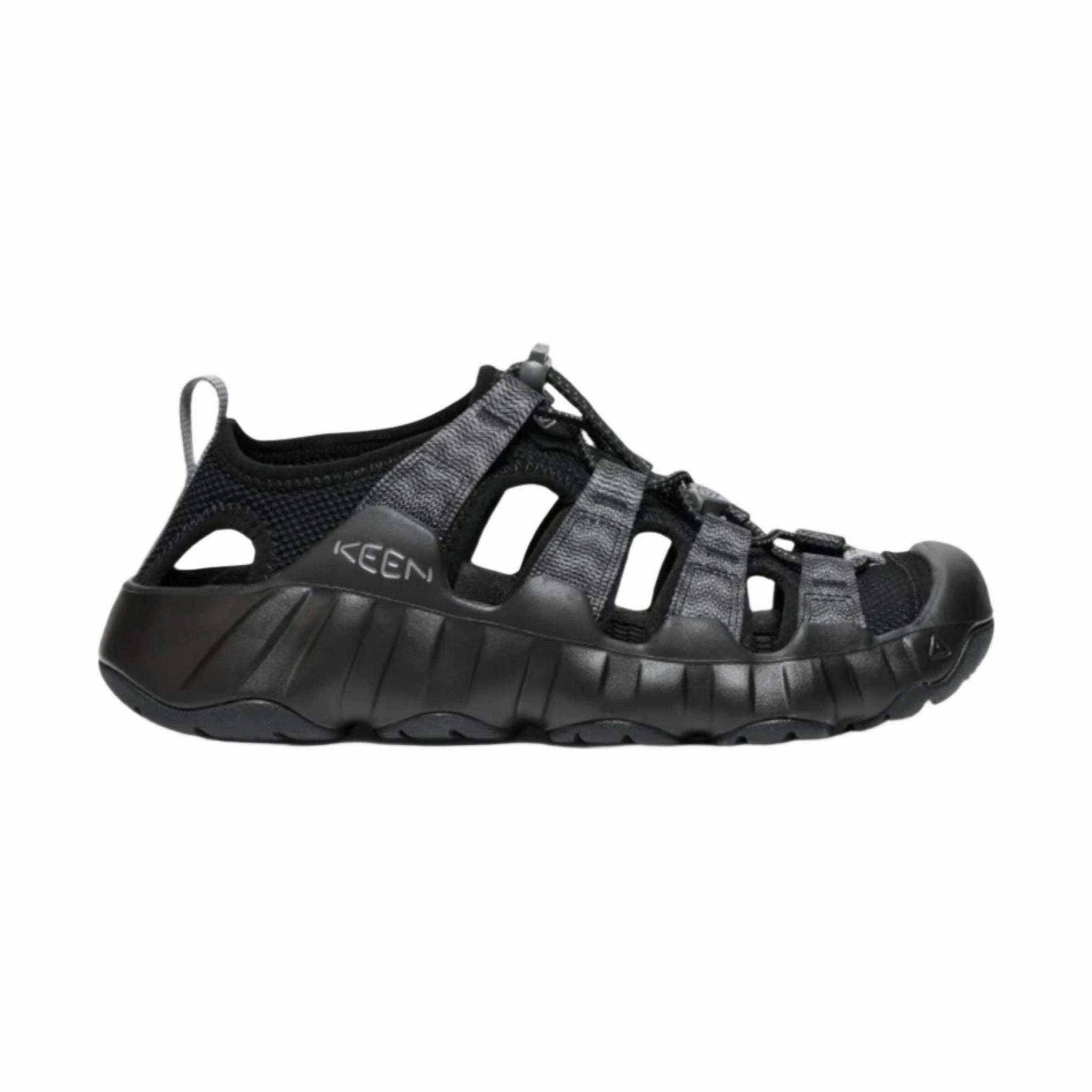 Slip Resistant Sole KEEN Women's Hyperport H2 Sandal - Black/Steel Grey