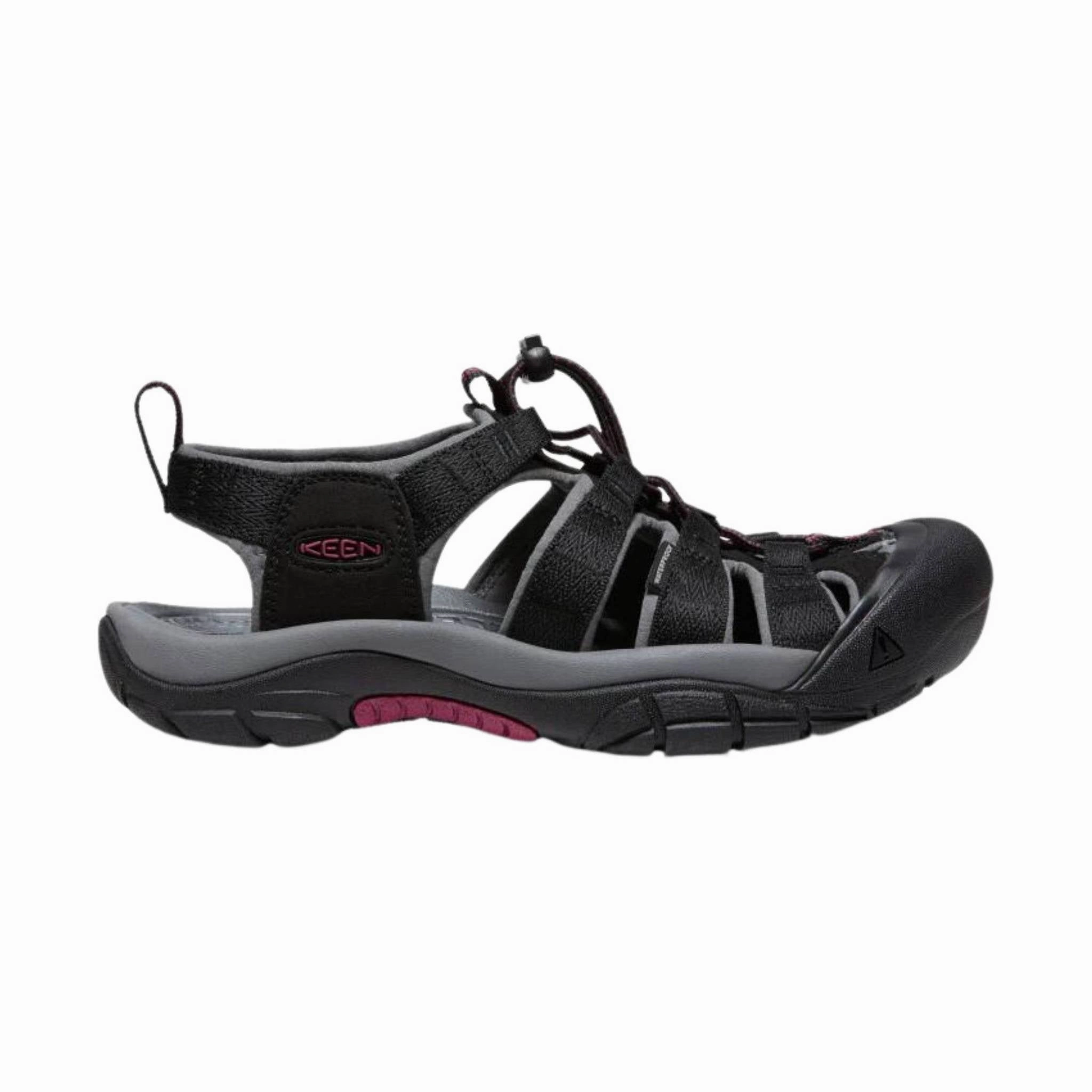 KEEN Women's Newport H2 - Black/Raspberry Wine Sleek Casual Shoes