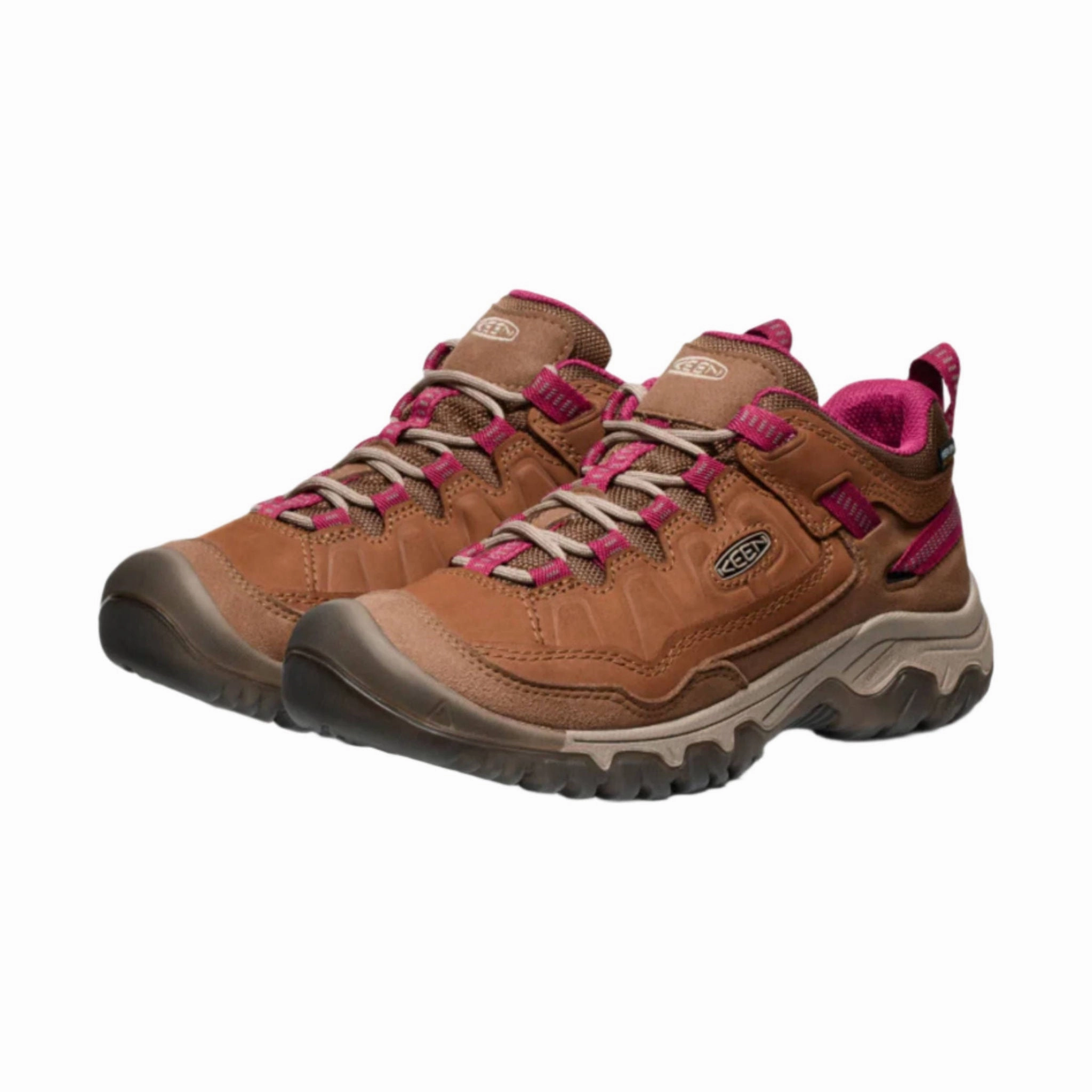 Fashion Focused KEEN Women's Targhee IV Waterproof Hiking Shoe - Bison/Beaujolais