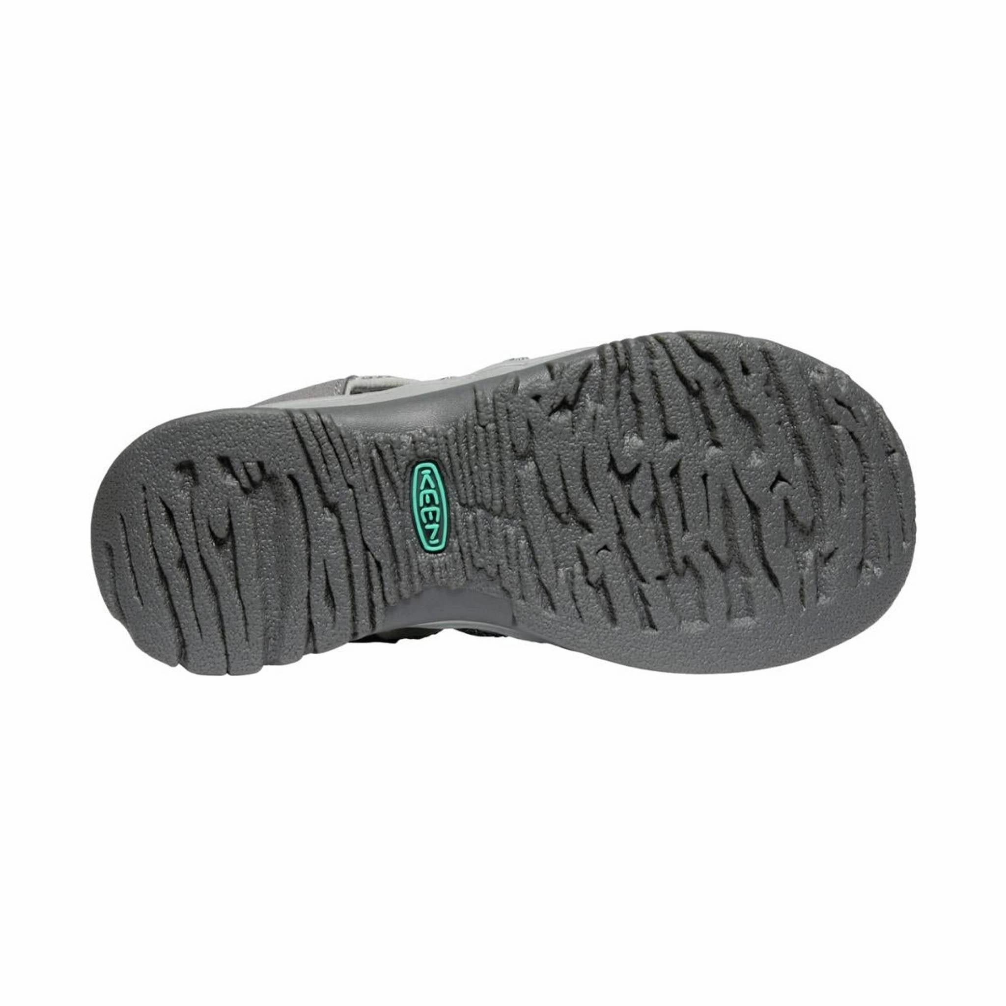 KEEN Women's Whisper Sandal - Medium Grey/Peacock Green Earth Hue Relaxed Look