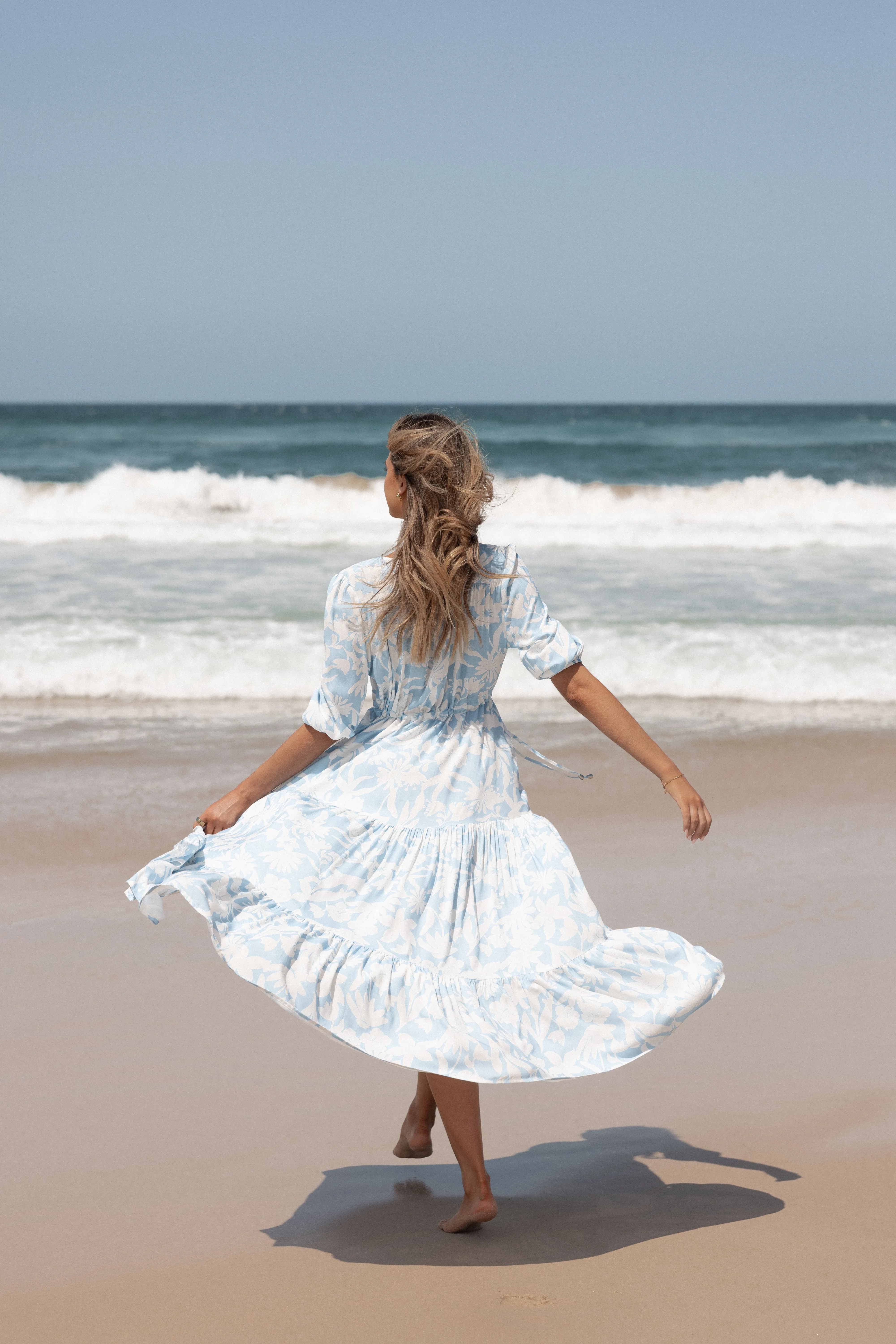 Bold-Color Kelda Dress - Blue Floral