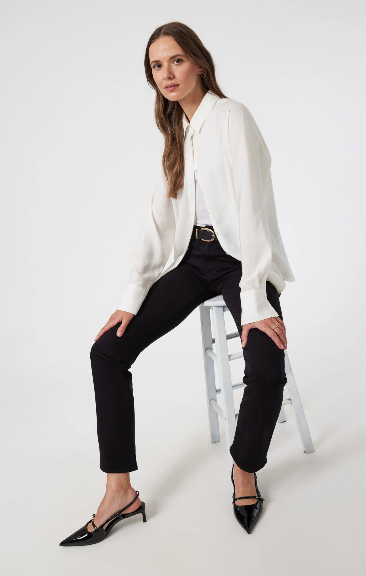 KENDRA STRAIGHT LEG IN BLACK FEATHER BLUE Chill Outfit