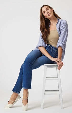 KENDRA STRAIGHT LEG IN DARK BRUSHED FEATHER BLUE Sustainable Evening Stroll Casual Subtle Palette