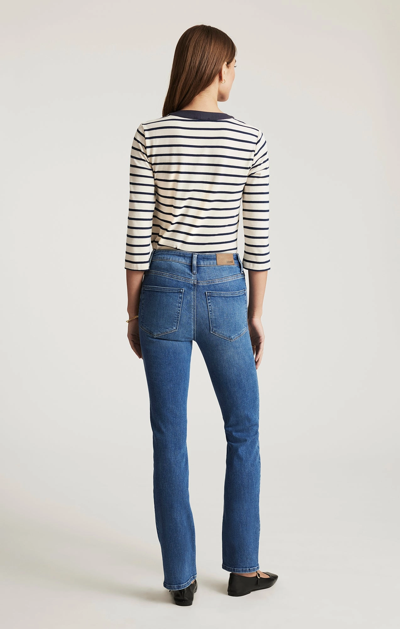 KENDRA STRAIGHT LEG IN MID BRUSHED FLEX BLUE Weekend Style Stretch Bold Look Sustainable Dye Methods