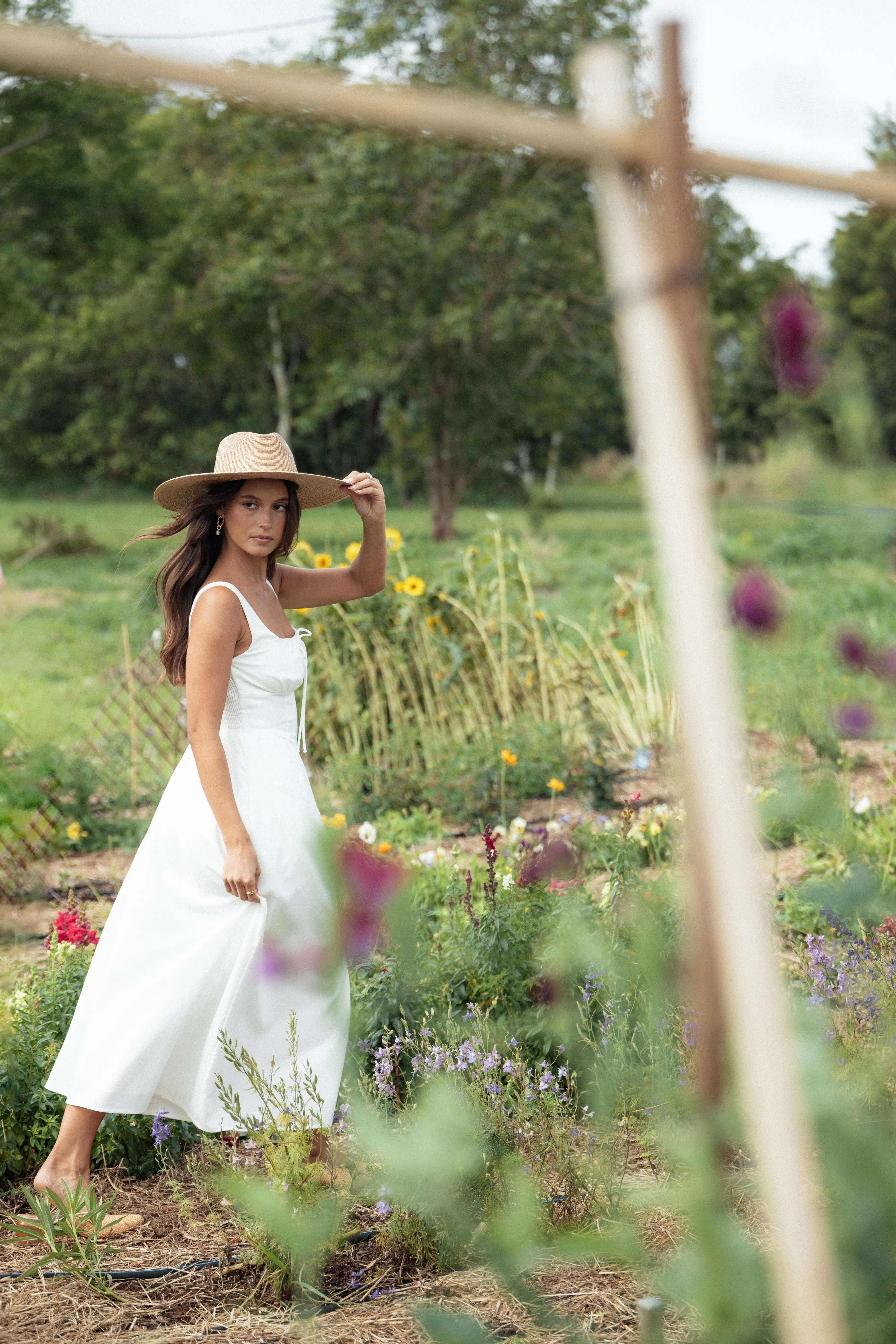 Lounge Style Kinslee Midi Dress - White