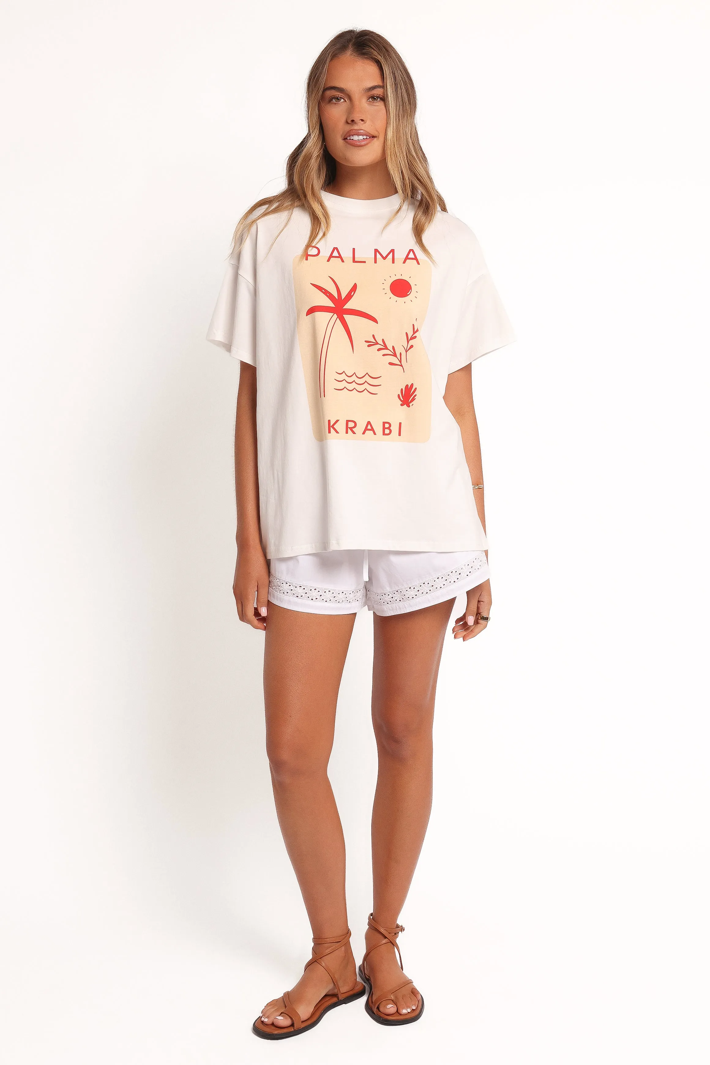 Krabi Beach Graphic Tee - White MeshLining Simple Cut
