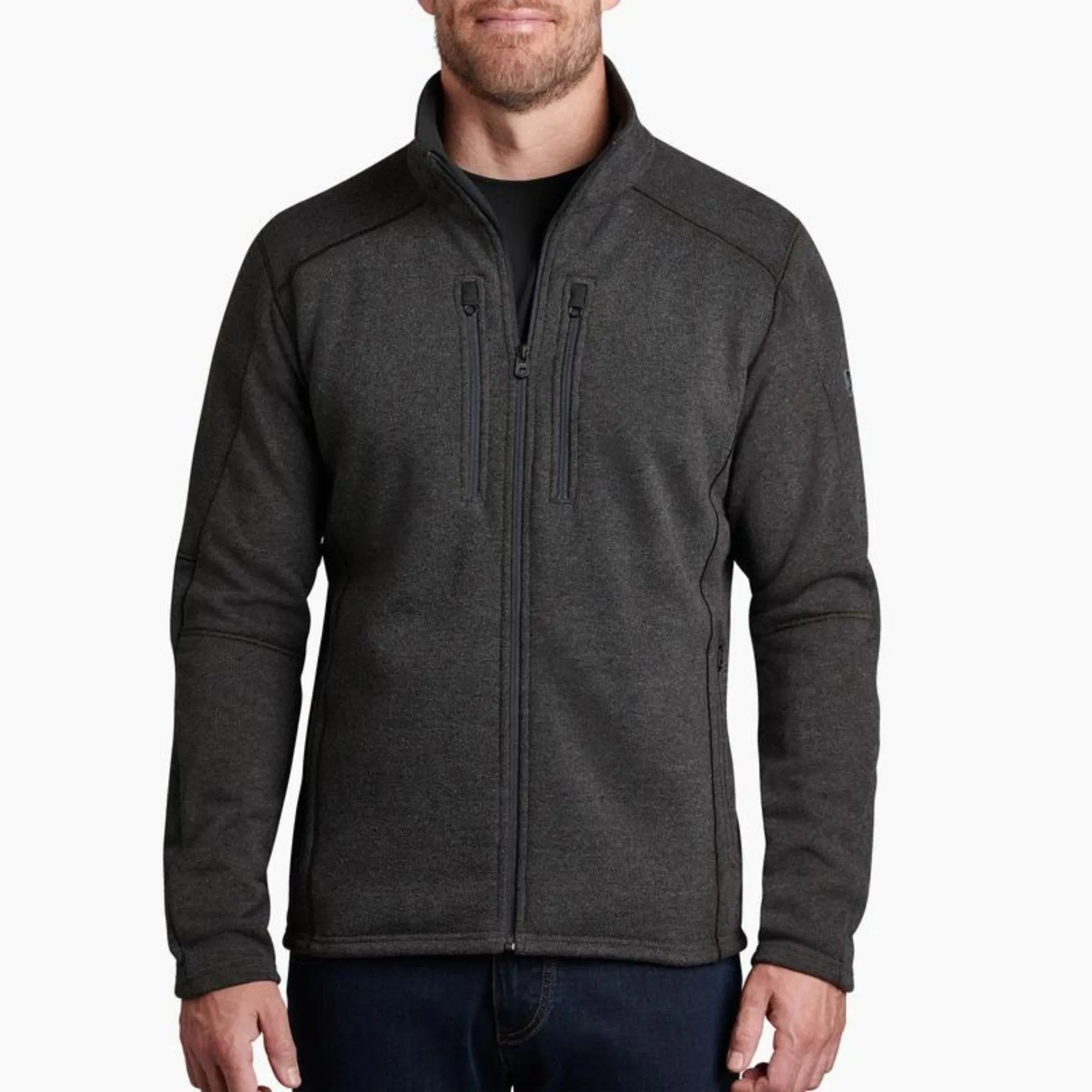 Kuhl Mens Interceptr Full Zip - Steel Lightweight Feel HypoallergenicInnerLayer