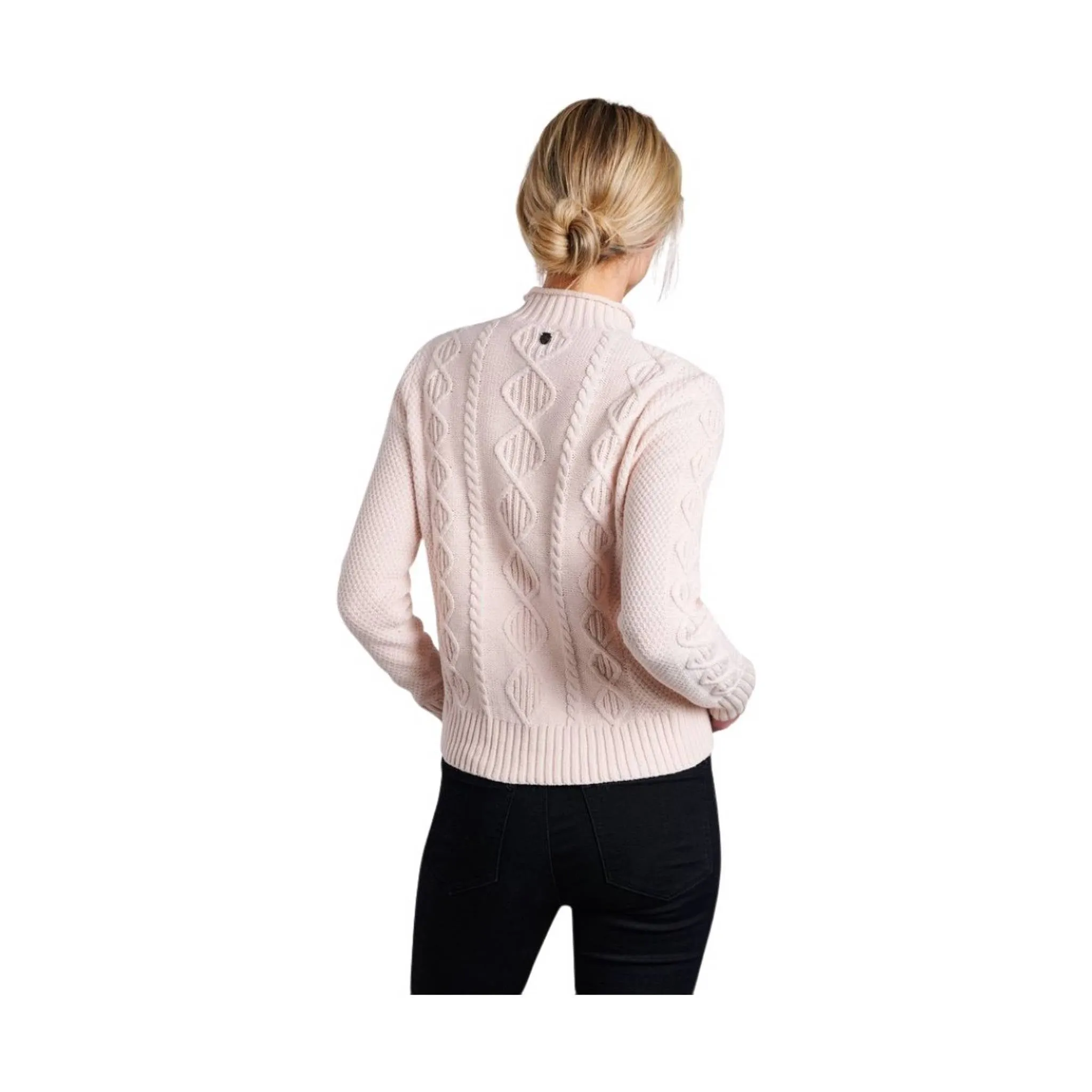 Simple Layer Kuhl Women's Helena Cable Sweater - Rose Quartz