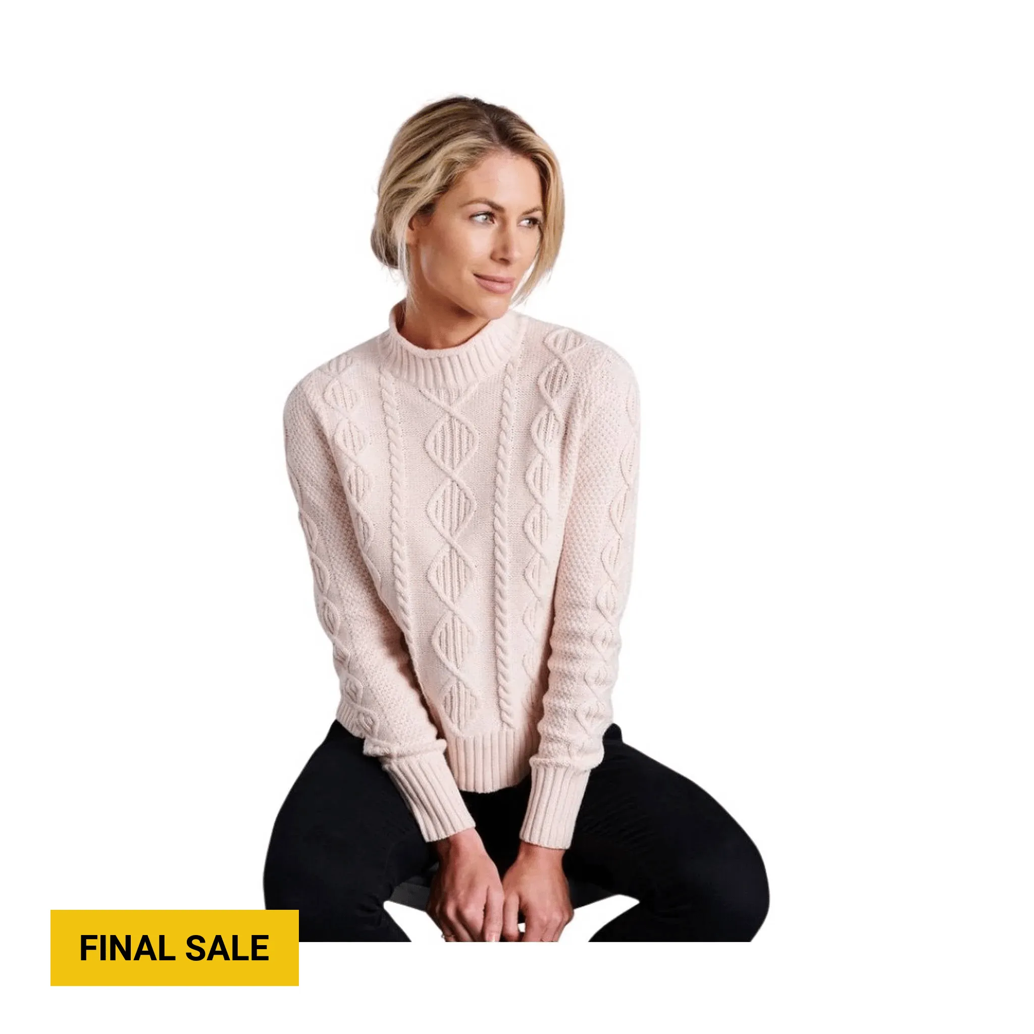 Outdoor Fit Kuhl Women's Helena Cable Sweater - Rose Quartz