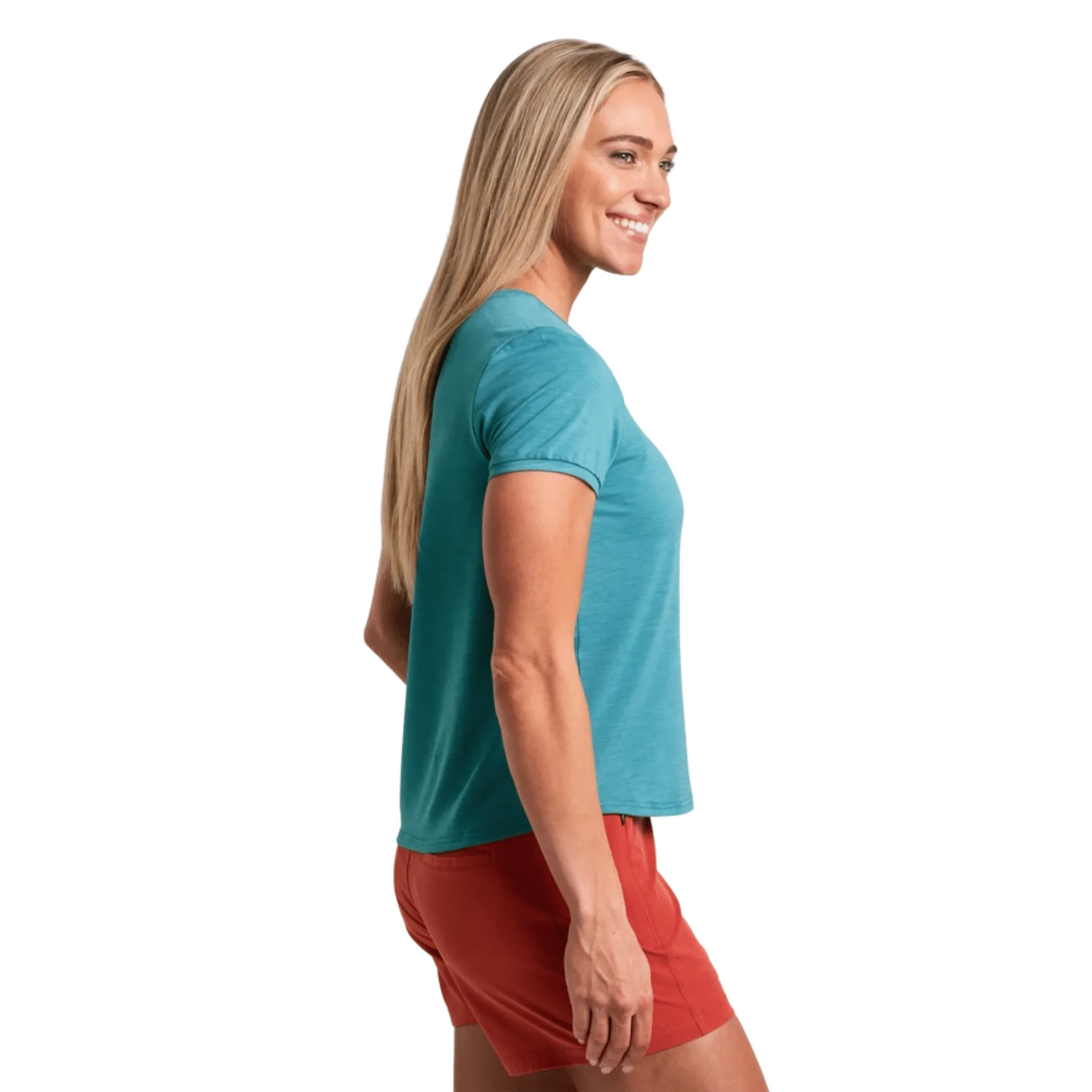 Minimalist Silhouette Cut Kuhl Women's Inspira Short Sleeve - Aqua