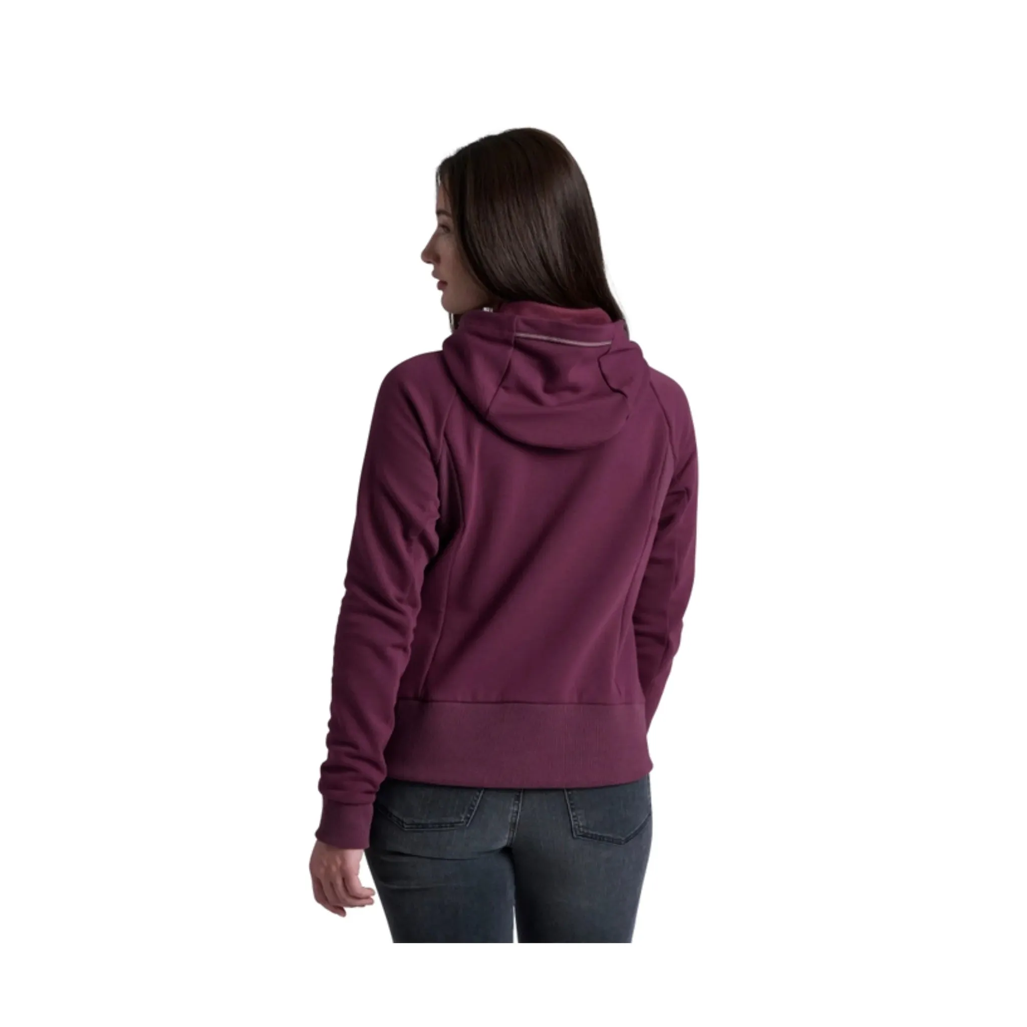 button detail Kuhl Women's Karisma Full Zip Hoody - Winter Berry