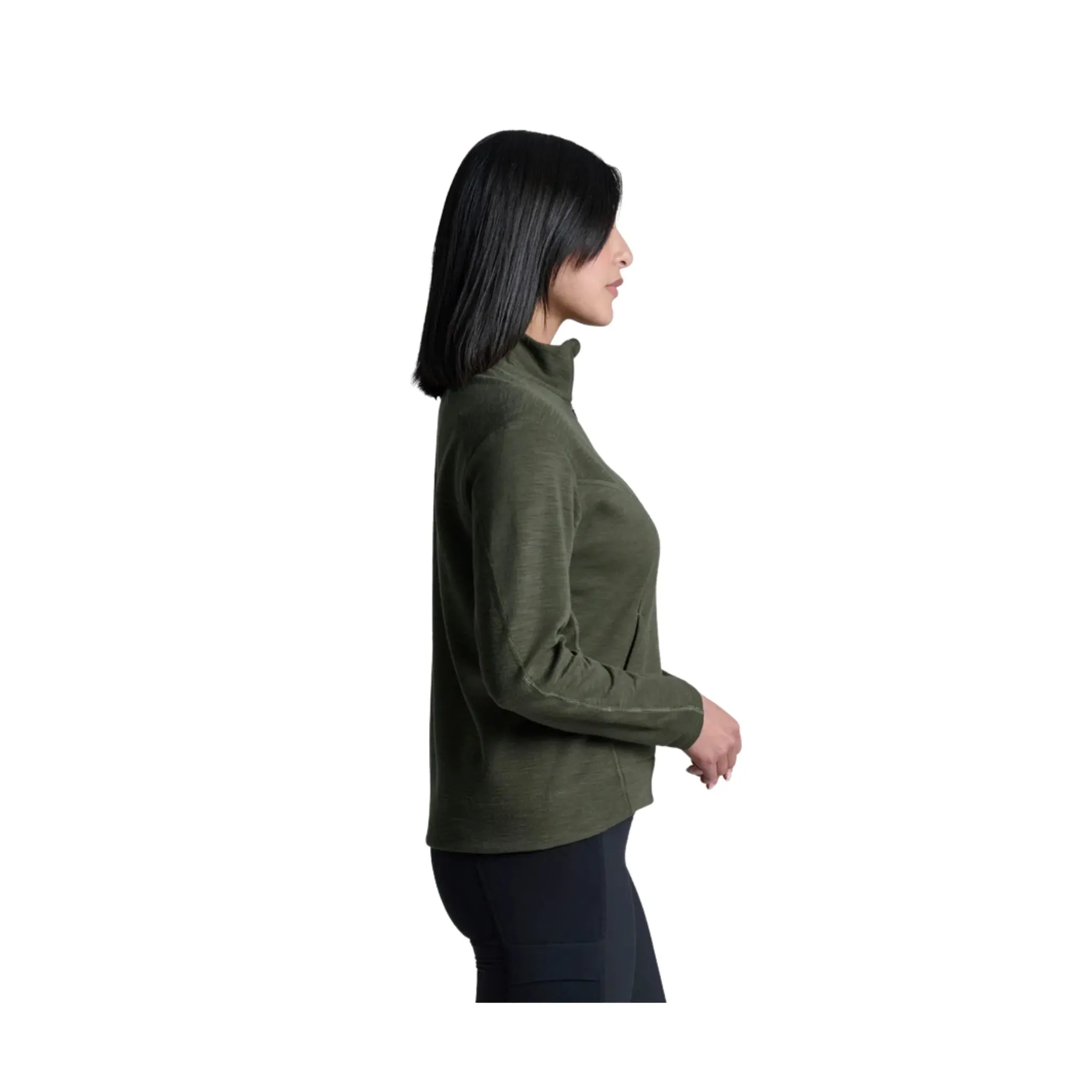 Kuhl Women's Lola Half Zip - Dark Moss ironable product duck cloth ruggedness