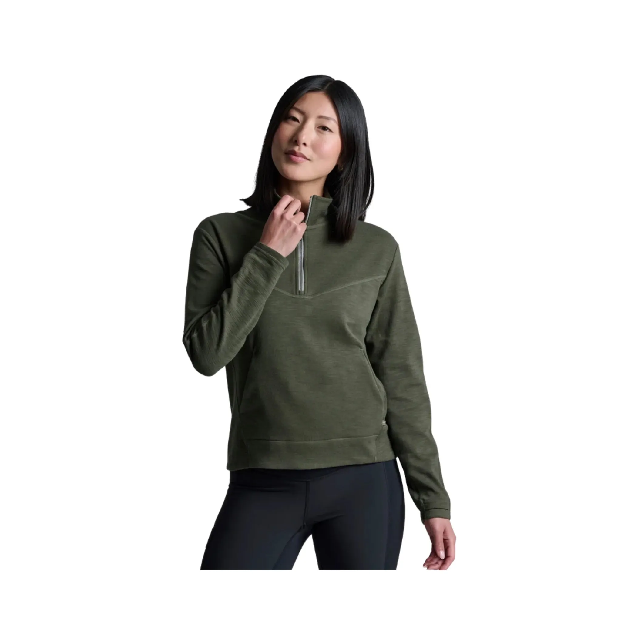 Kuhl Women's Lola Half Zip - Dark Moss Cozy And Stylish Simple Fashion