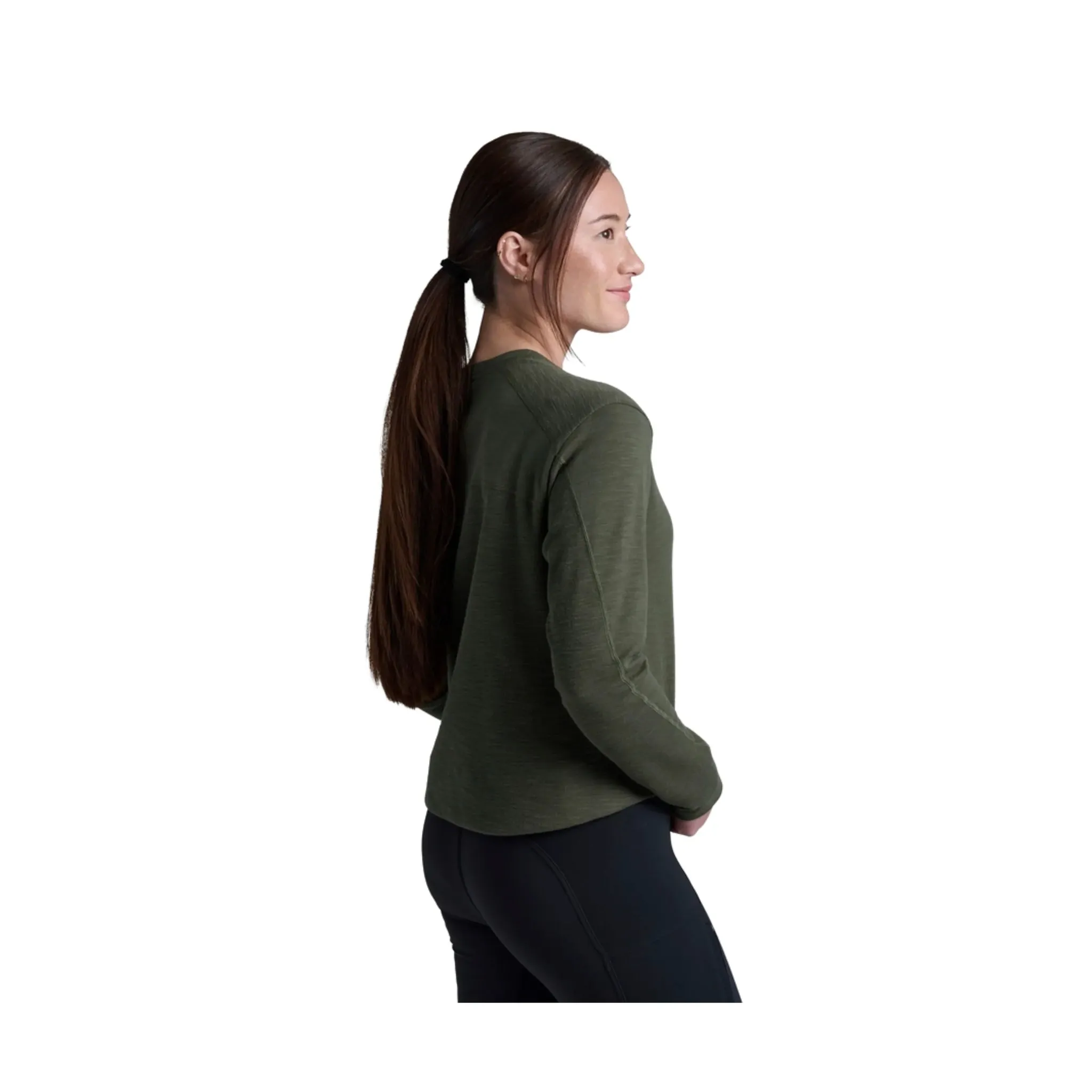 Anti Pilling full sleeve Kuhl Women's Lola Pullover Sweatshirt - Dark Moss