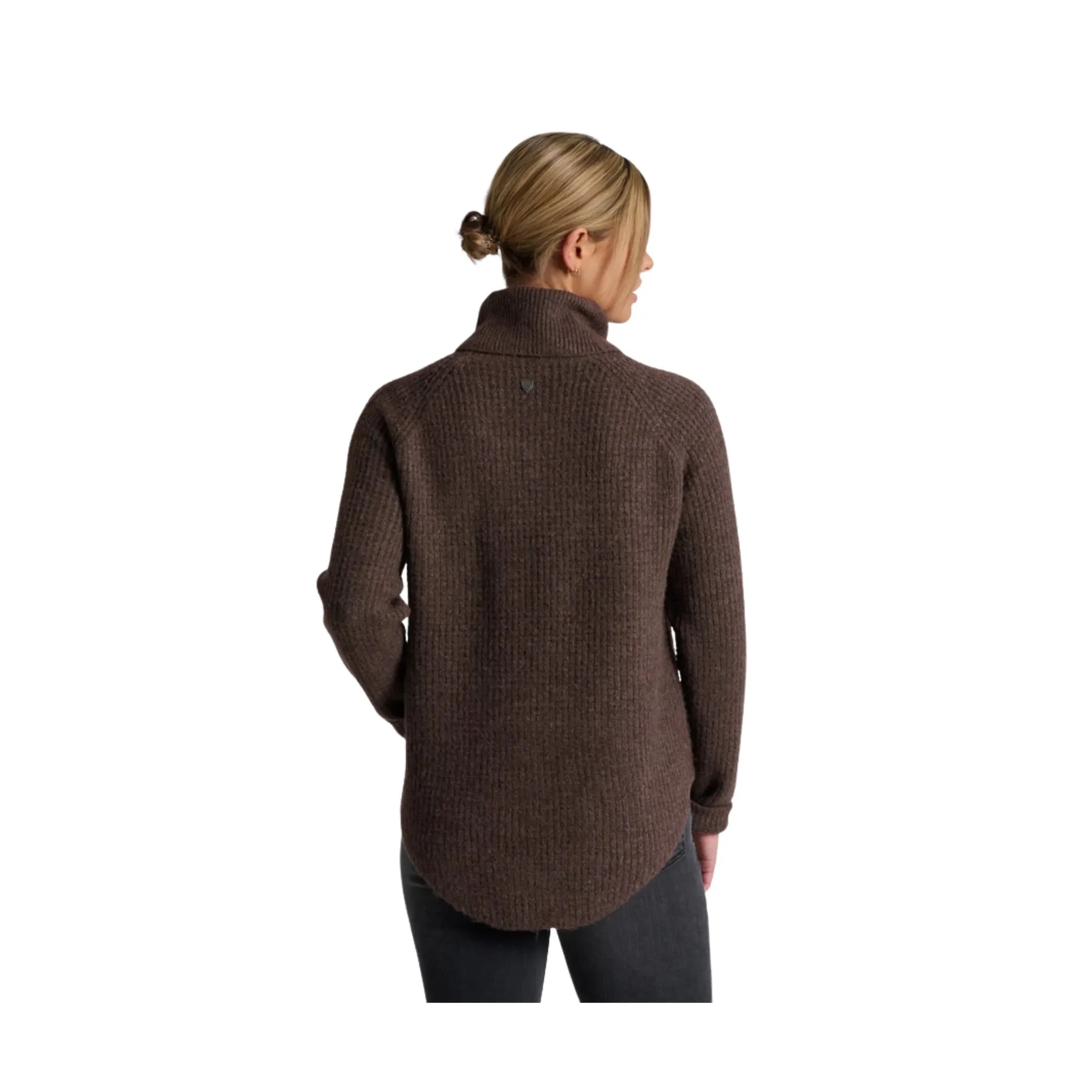 Essential Chic Contrast Stitching Kuhl Women's Sienna Sweater - Coffee