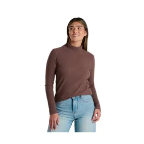 AntiOdorTreatment HypoallergenicFibers Kuhl Women's Verona Rib Long Sleeve Shirt - Coffee