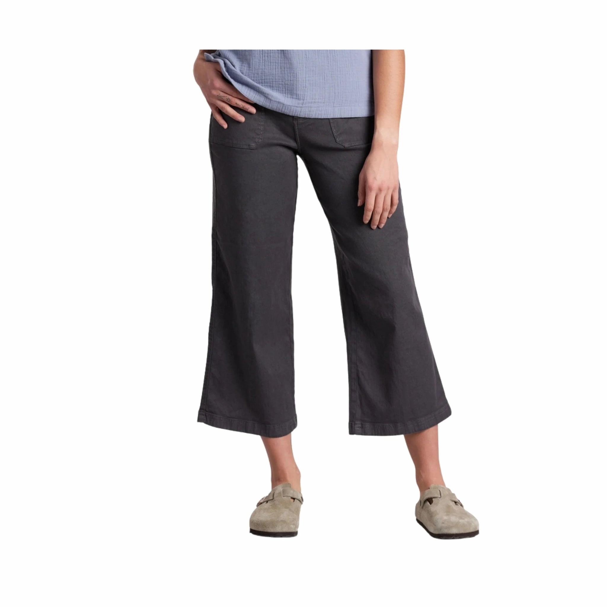 Casual Layer Fit Odor Control Tech Kuhl Women's Seaboard Wide Leg Crop Pant - Pavement