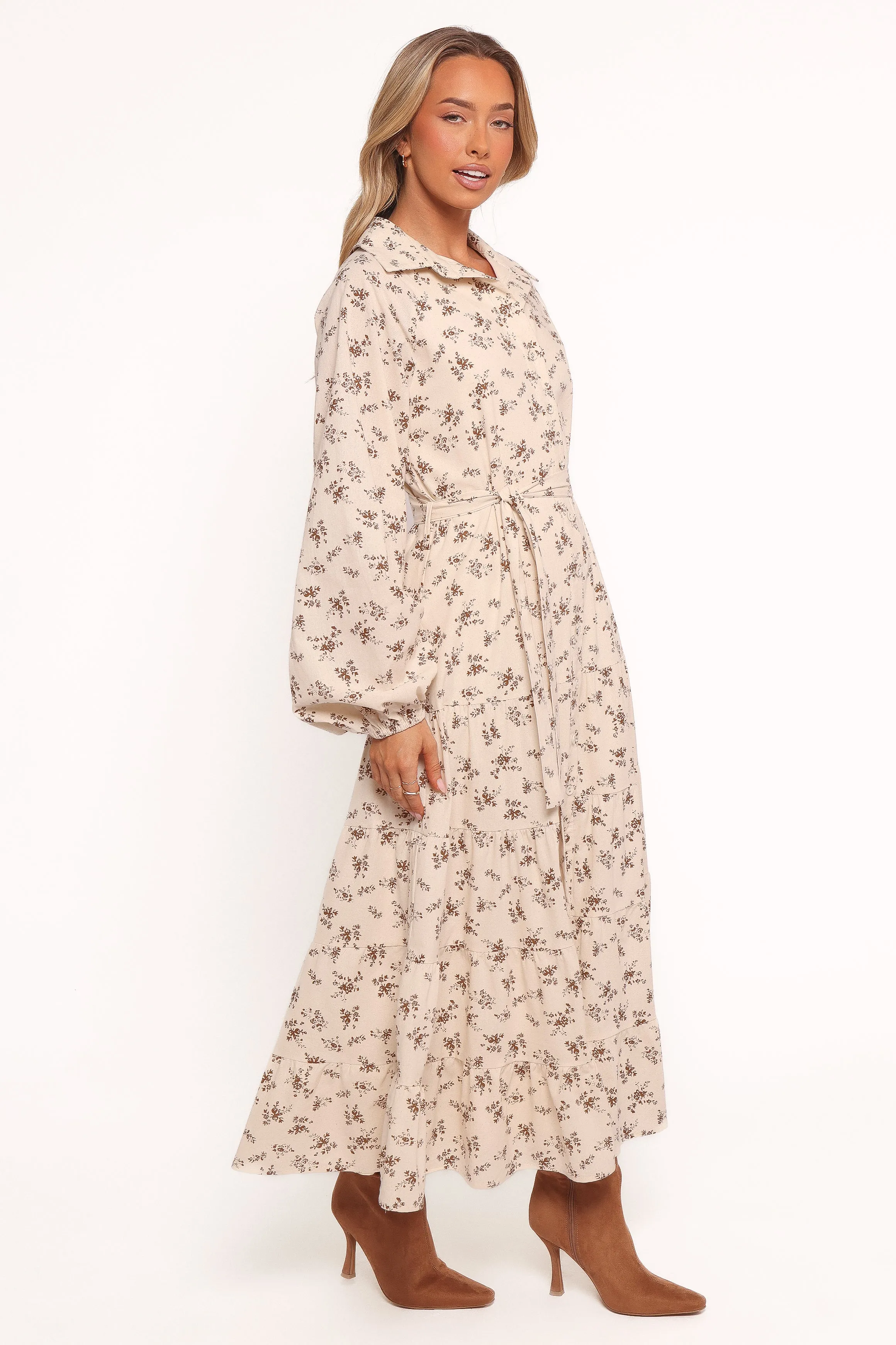 Lincoln Long Sleeve Maxi Dress - Floral Active Outfit Silky-Feel