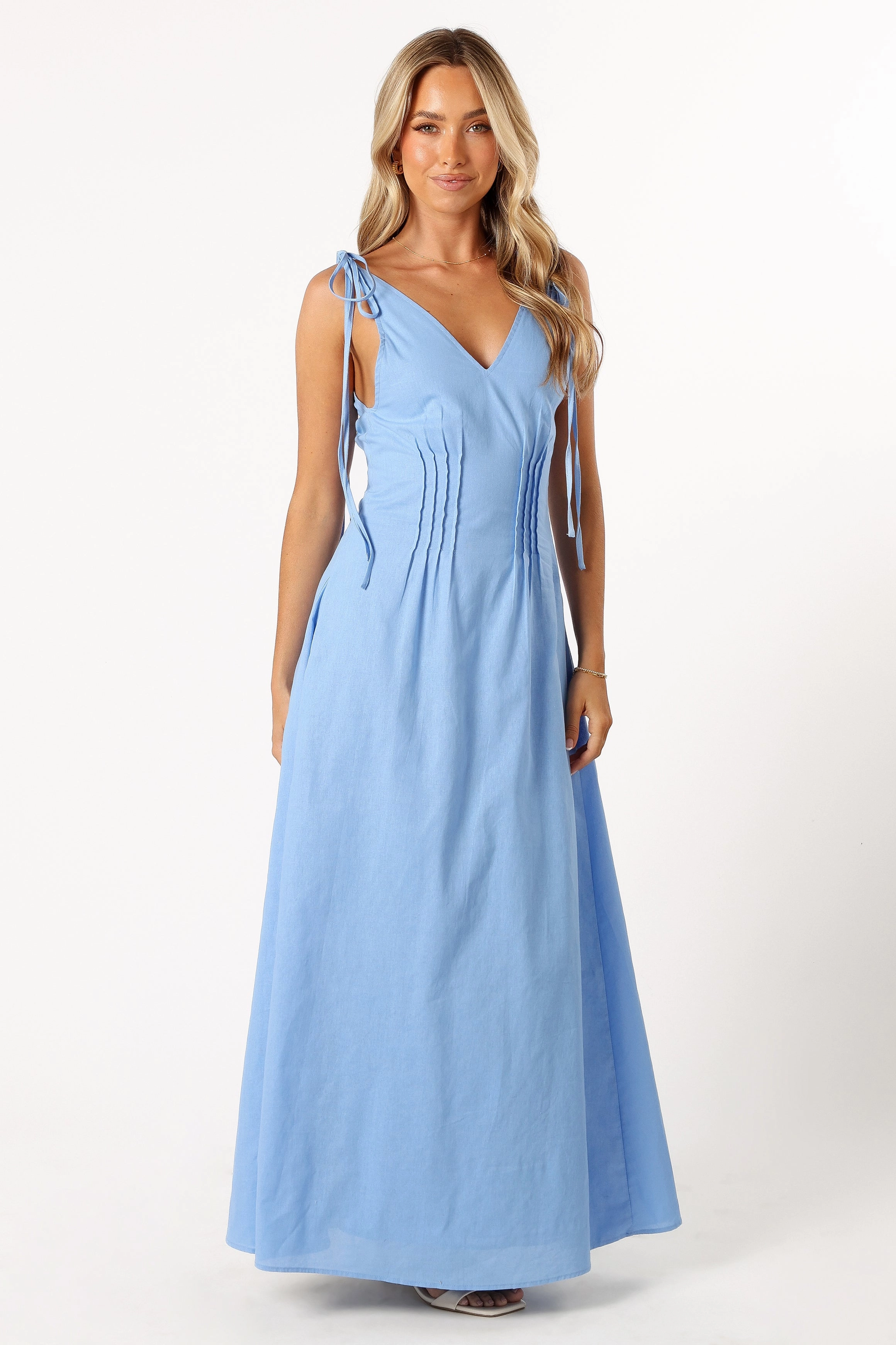Form Focus Lainey Tie Maxi Dress - Blue
