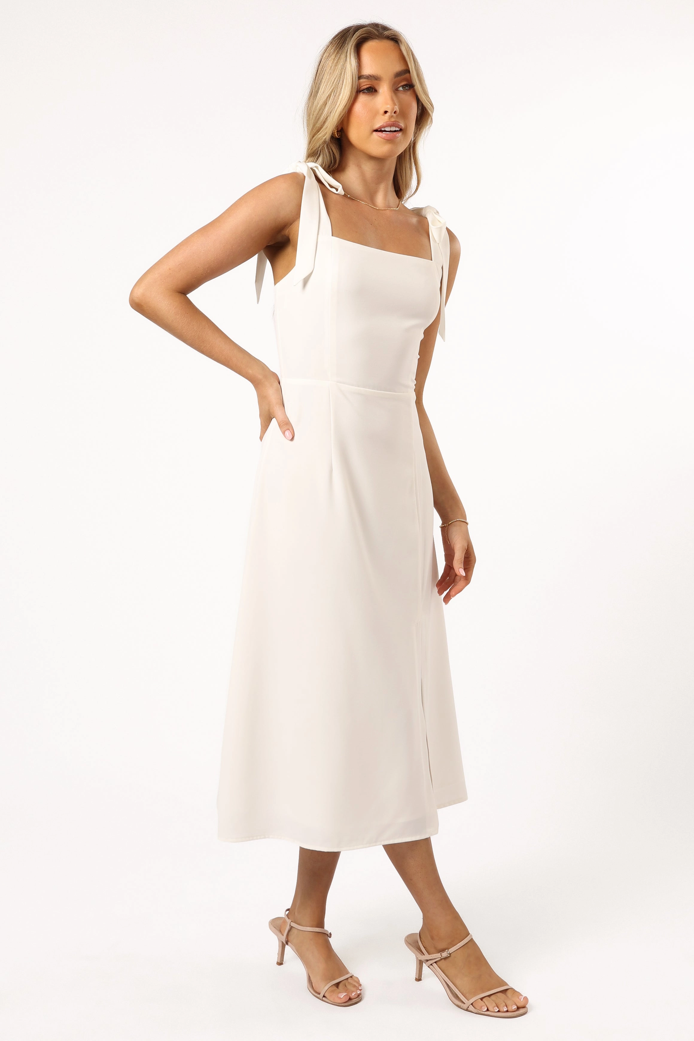 Anytime Fit Light Soft Laurel Dress - White