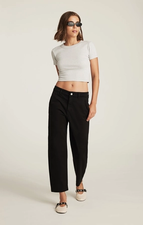 Comfy Movement Fit LAUREN STRAIGHT CHINO IN BLACK CASUAL TWILL