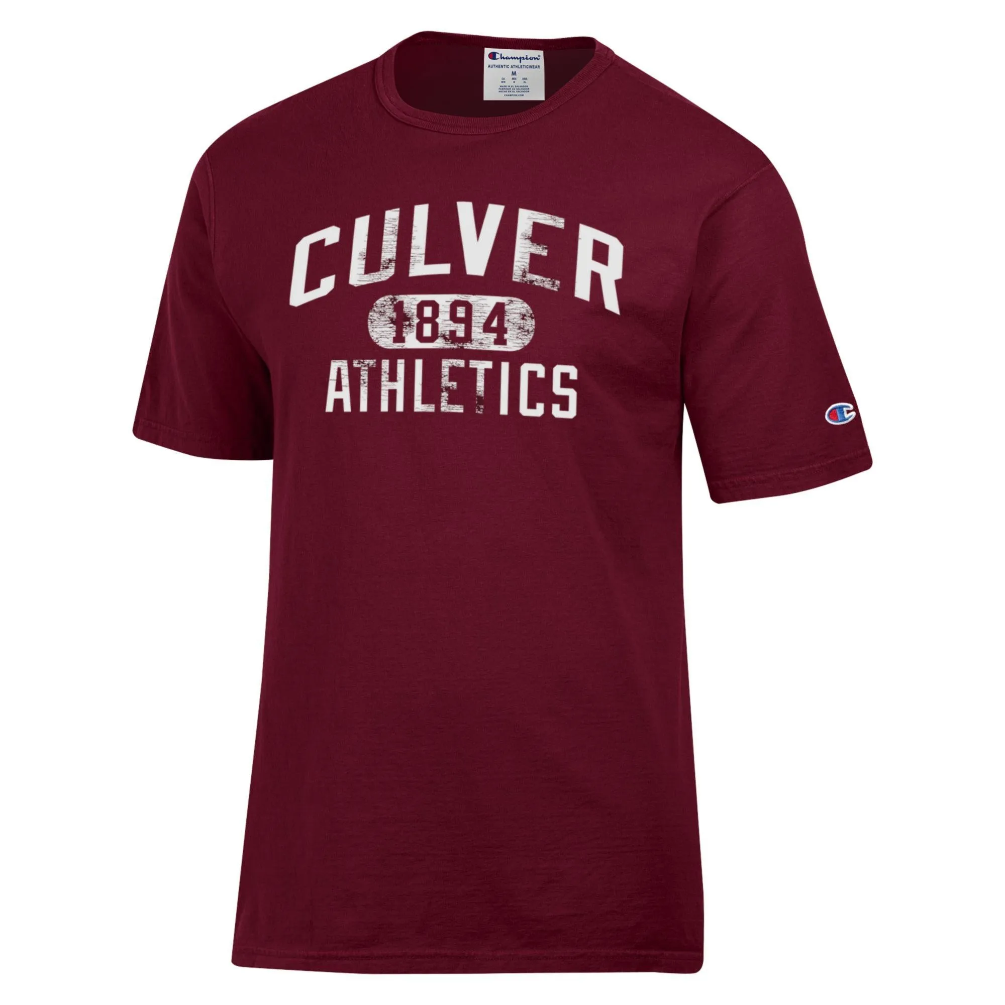 Champion Garment Dyed Short Sleeve Tee - Maroon Fit Comfort