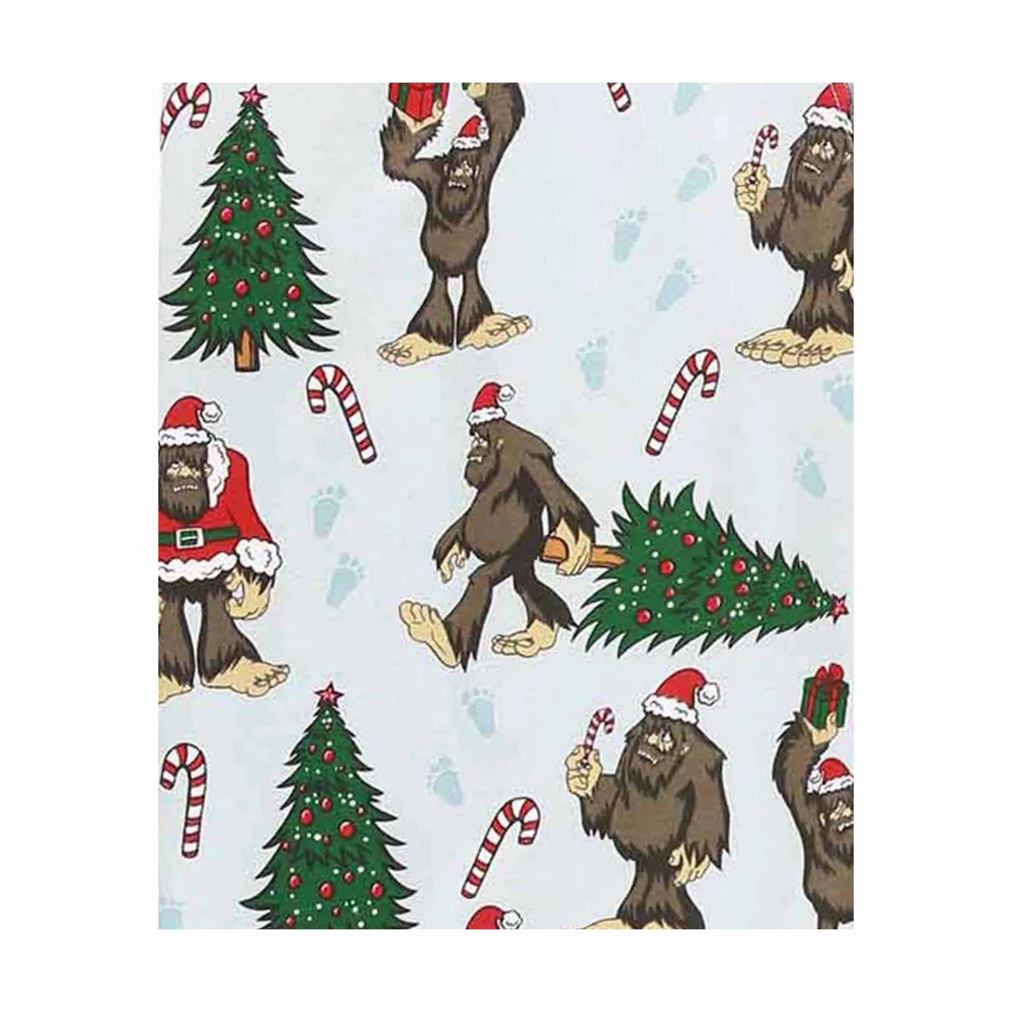 Effortless Fit Flattering Design Lazy One Men's Bigfoot Christmas PJ Pant - Light Blue