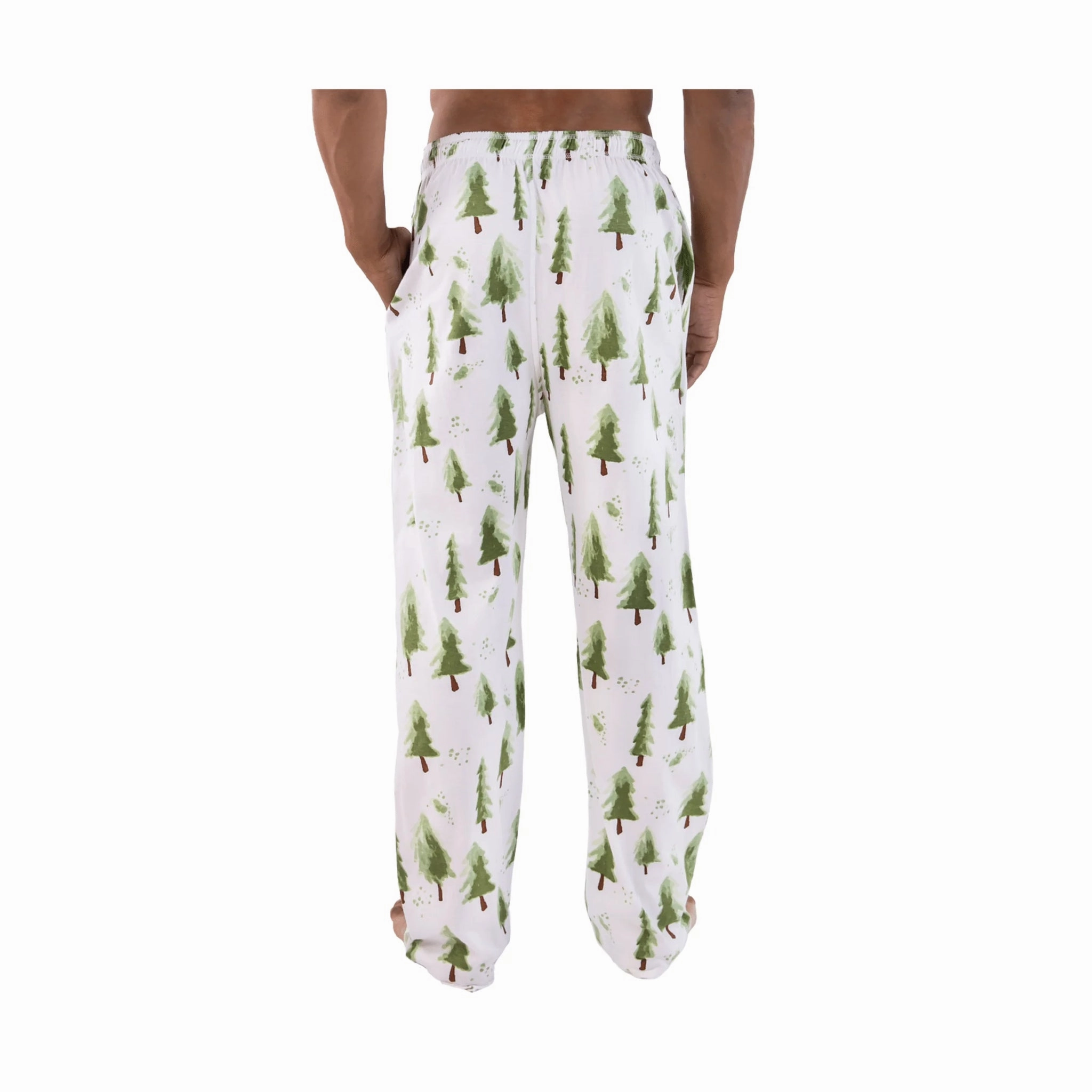 Refined fit Flexible Cut Lazy One Men's Evergreen Plaid PJ Pant - White/Green