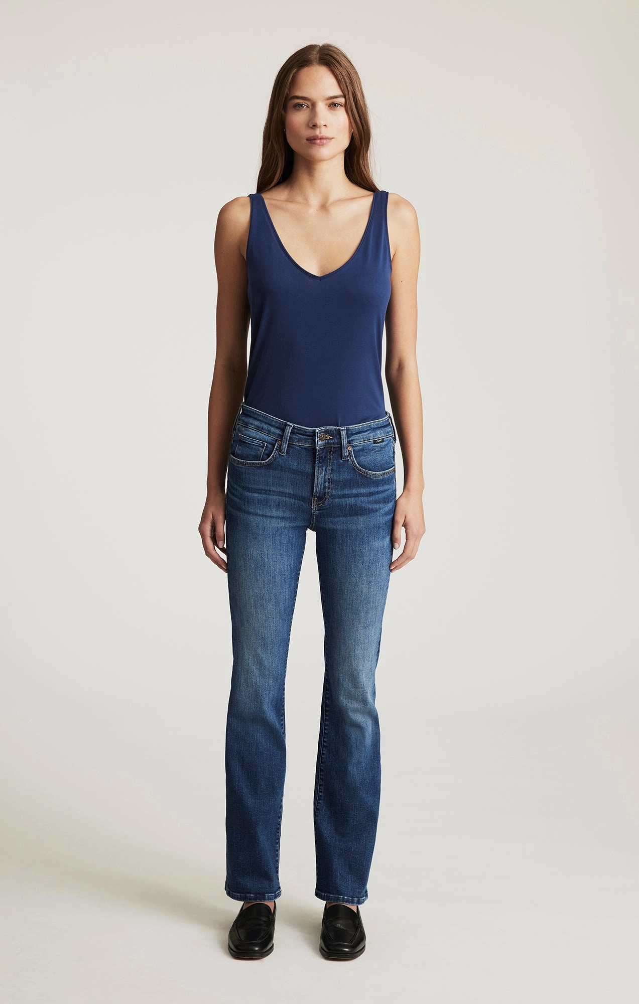 Polished Look VICKY BOOTCUT IN DARK BRUSHED FLEX BLUE