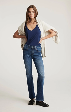 Comfortable Style Brushed Interior VICKY BOOTCUT IN DARK BRUSHED FLEX BLUE