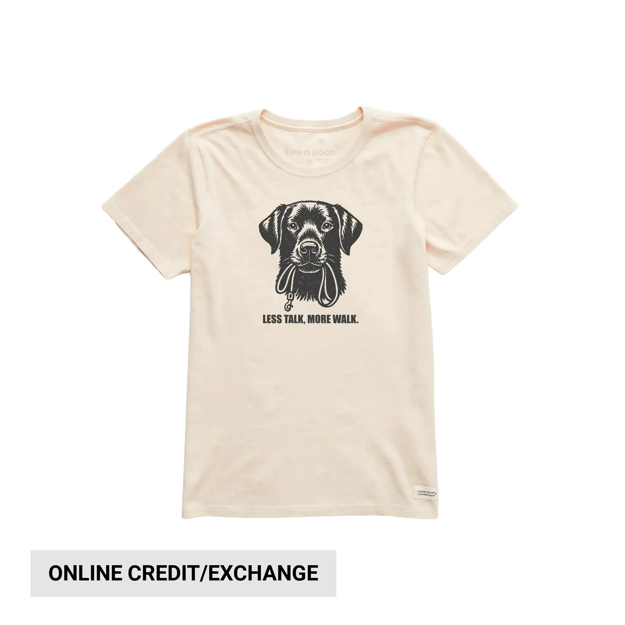 Life Is Good Women's Bert's More Walk Lab Short Sleeve Crusher Tee - Putty White TonalStitching