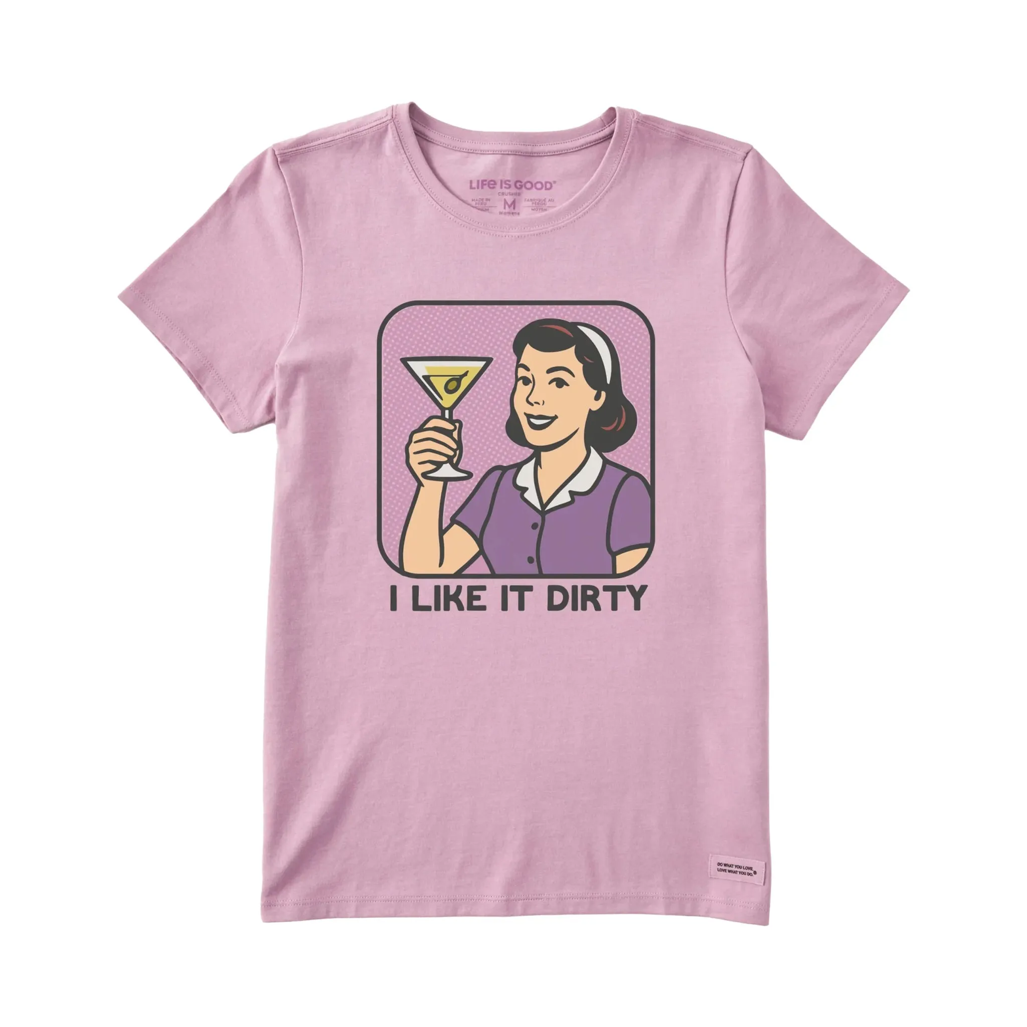 Life Is Good Women's Bert's Shirts I Like It Dirty Short Sleeve Crusher Tee - Violet Purple High Neck Design FlexibleCuff