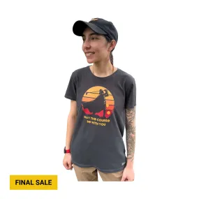 Life Is Good Women's May The Course Be With You Tee - Black V Neck Design