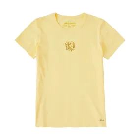 FlexibleKnit FourWay Stretch Fabric Life Is Good Women's Mini Golden Short Sleeve Tee - Sandy Yellow